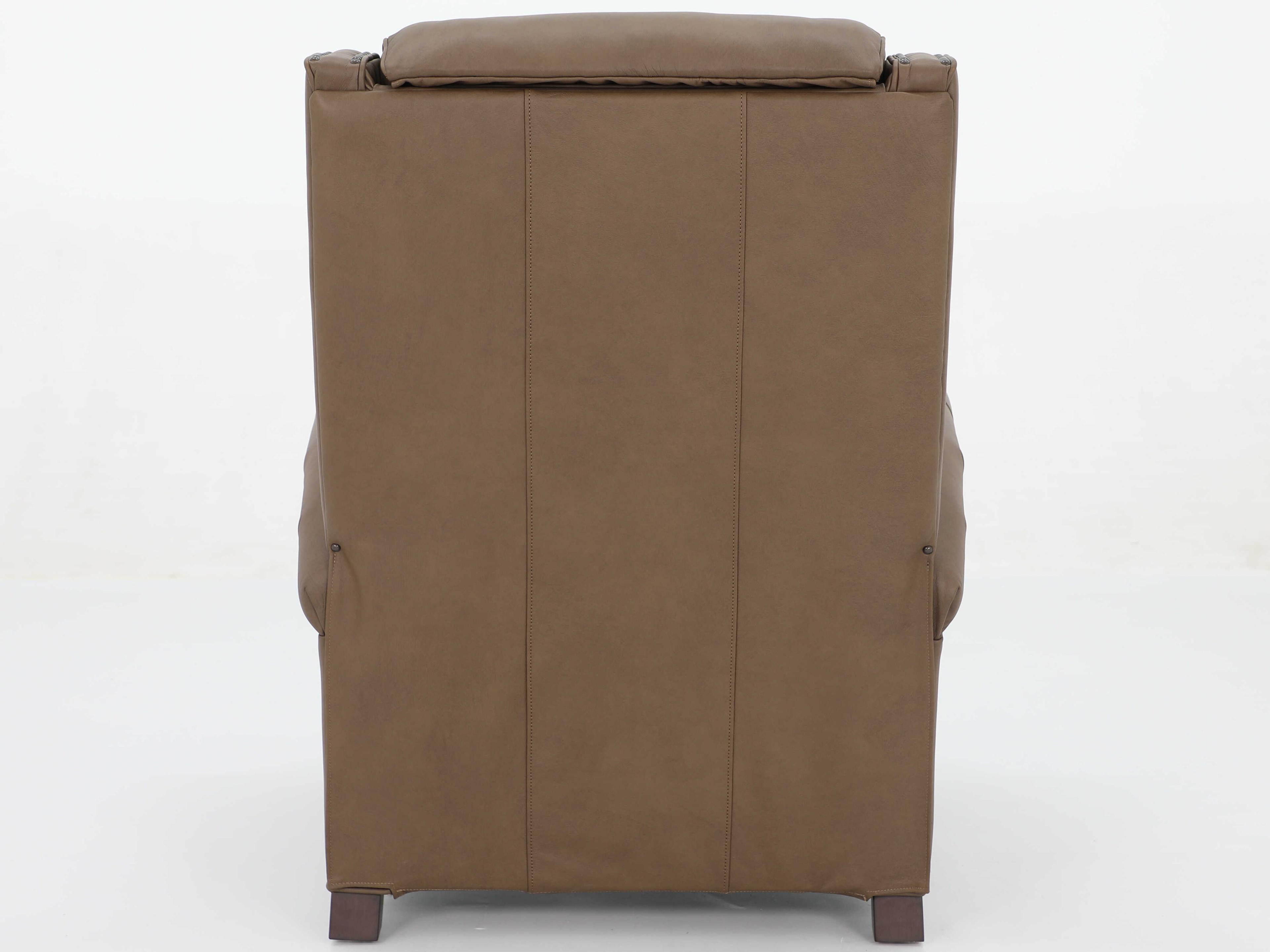 Barcalounger Vintage Barrett Cashmere Taupe Brown Leather Recliner