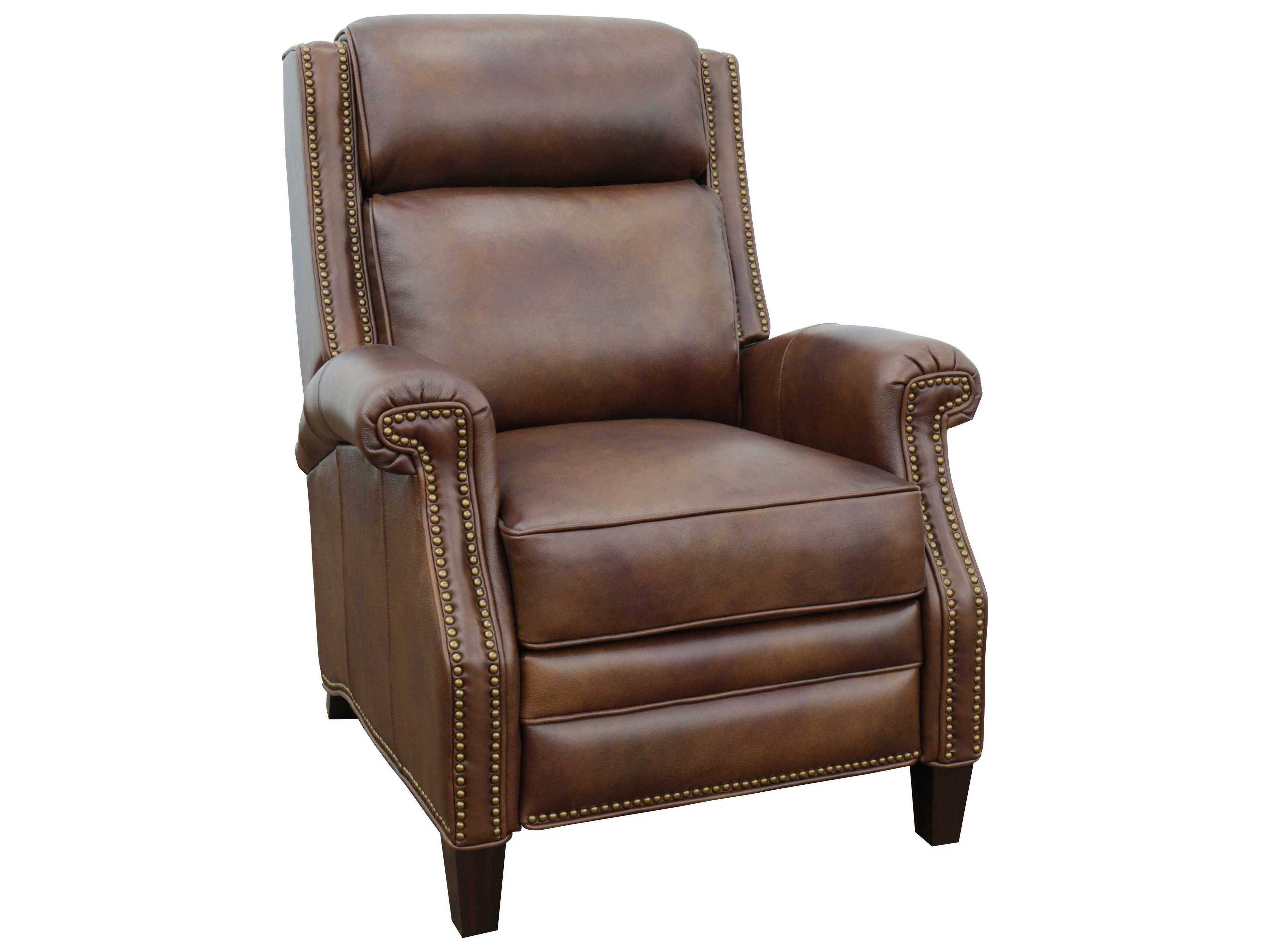 Barcalounger Vintage Barrett Worthington Cognac Brown Leather Recliner