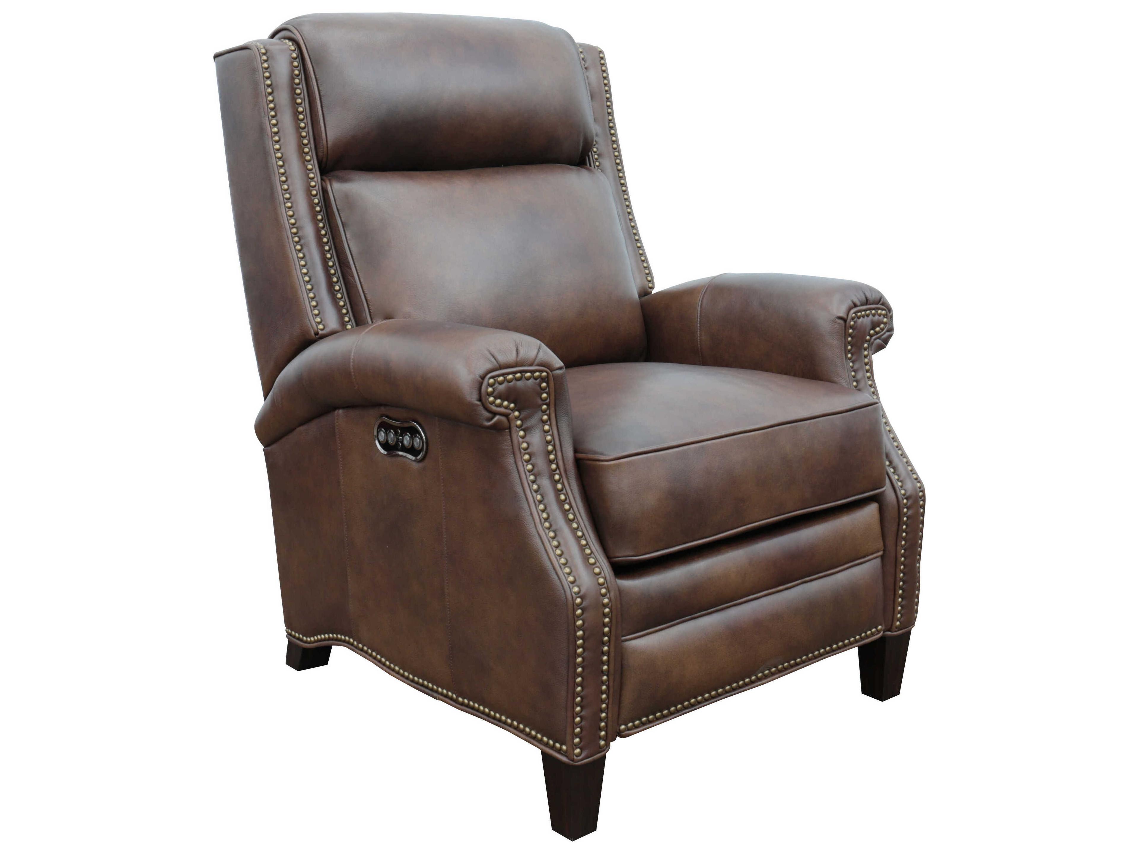 Barcalounger Vintage Barrett Worthington Cognac Brown Leather Recliner