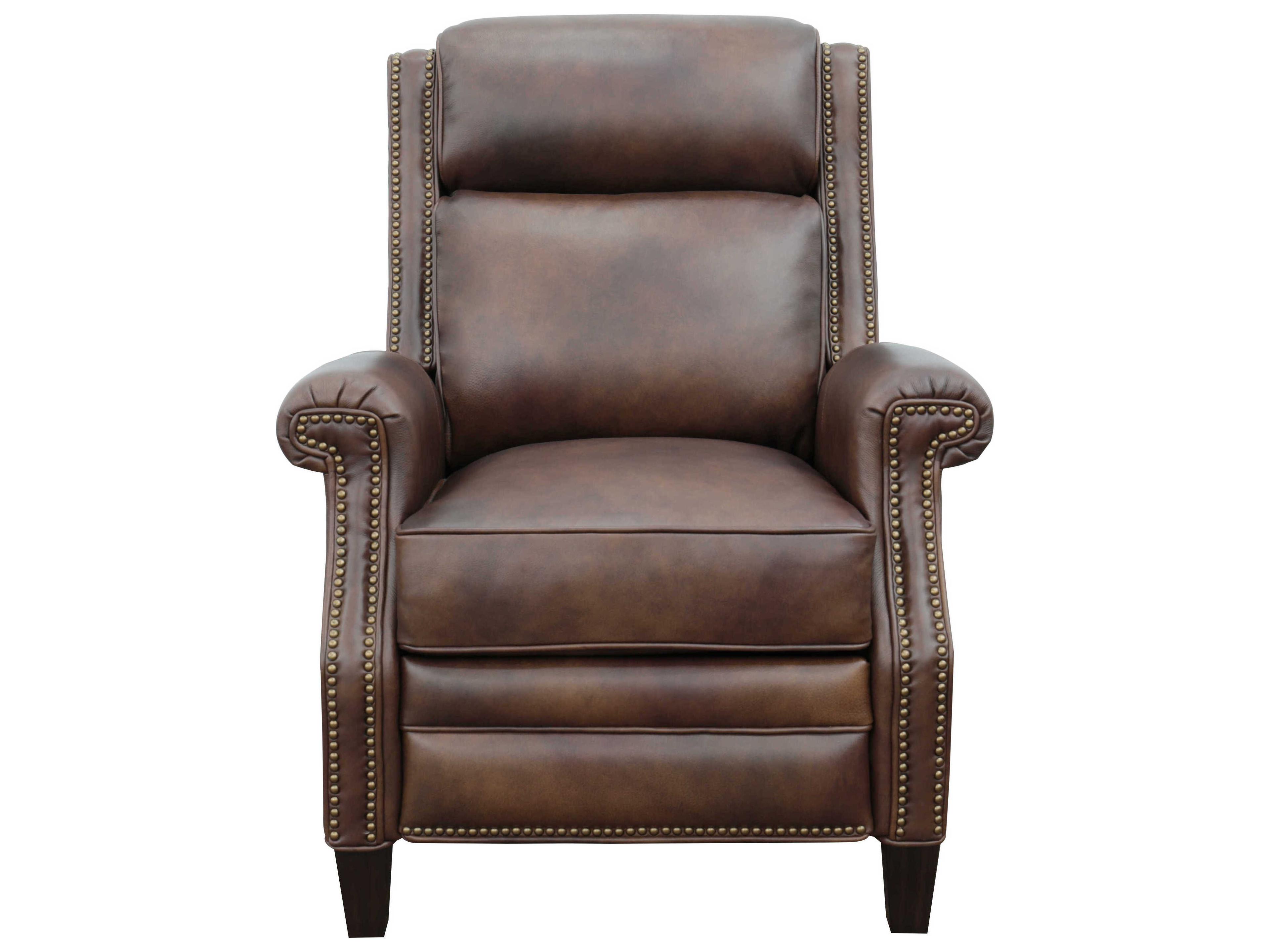 Barcalounger Vintage Barrett Worthington Cognac Brown Leather Recliner