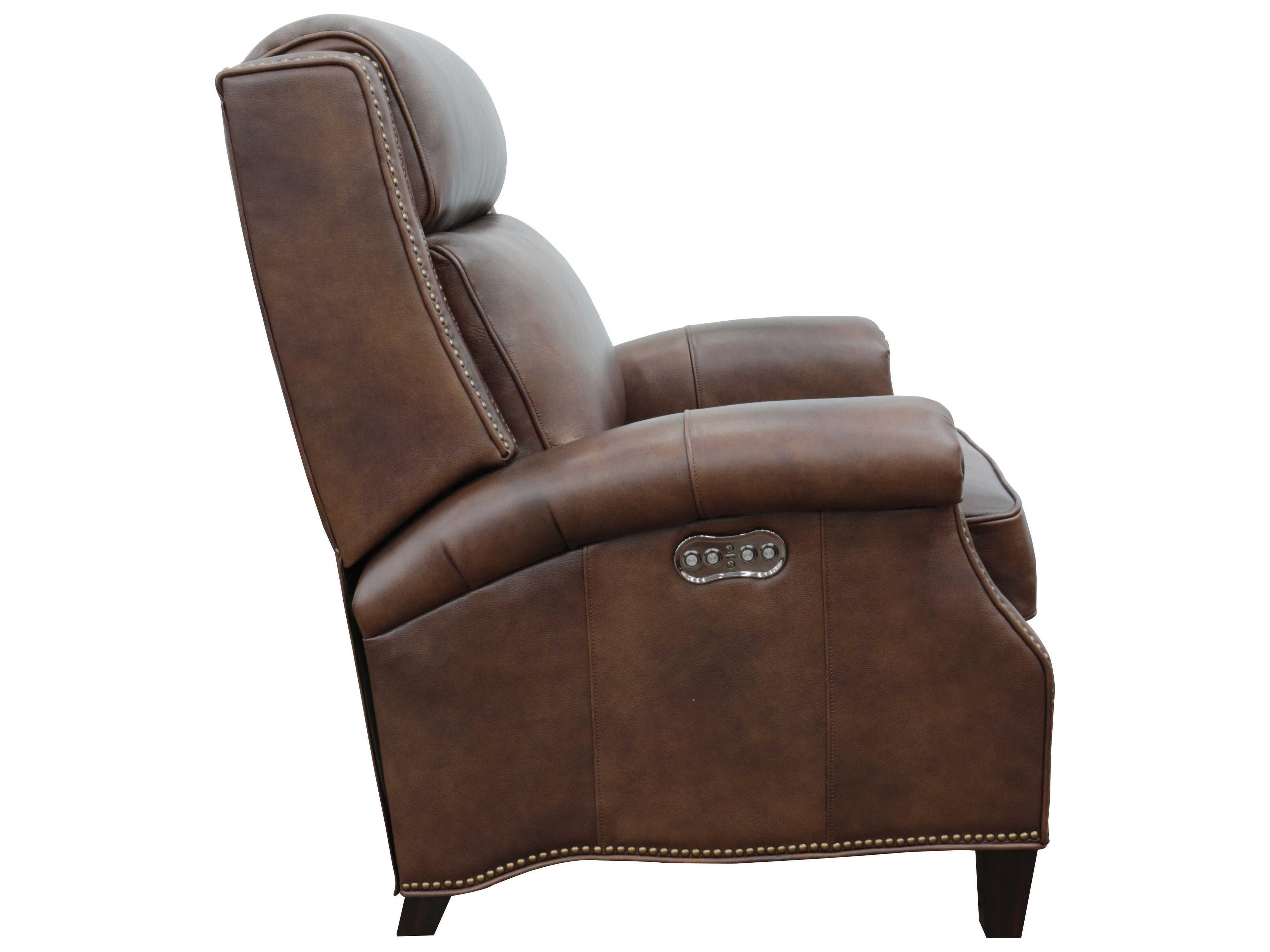 Barcalounger Vintage Barrett Worthington Cognac Brown Leather Recliner