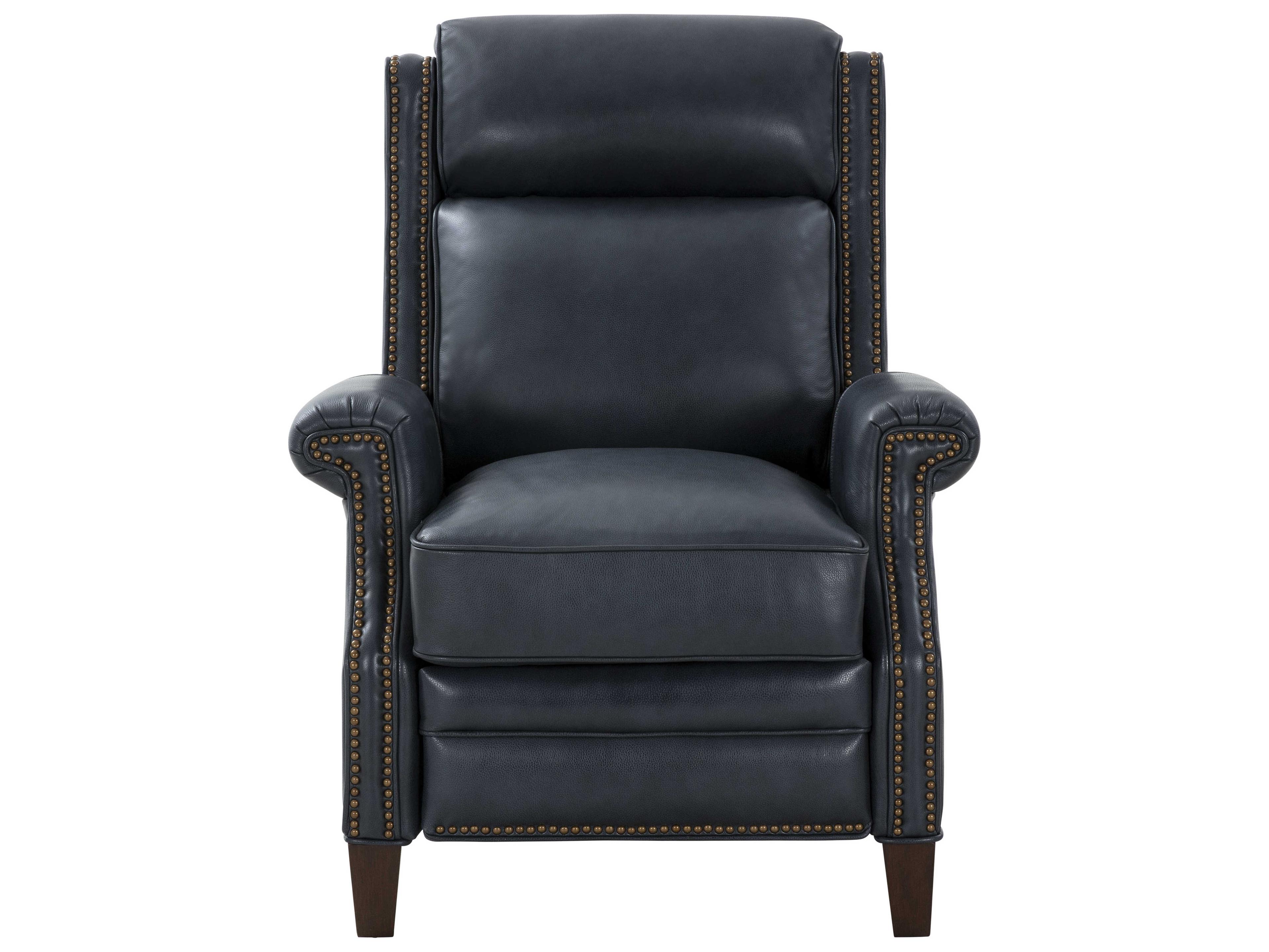 Barcalounger Vintage Barrett Barone Navy Blue Leather Recliner