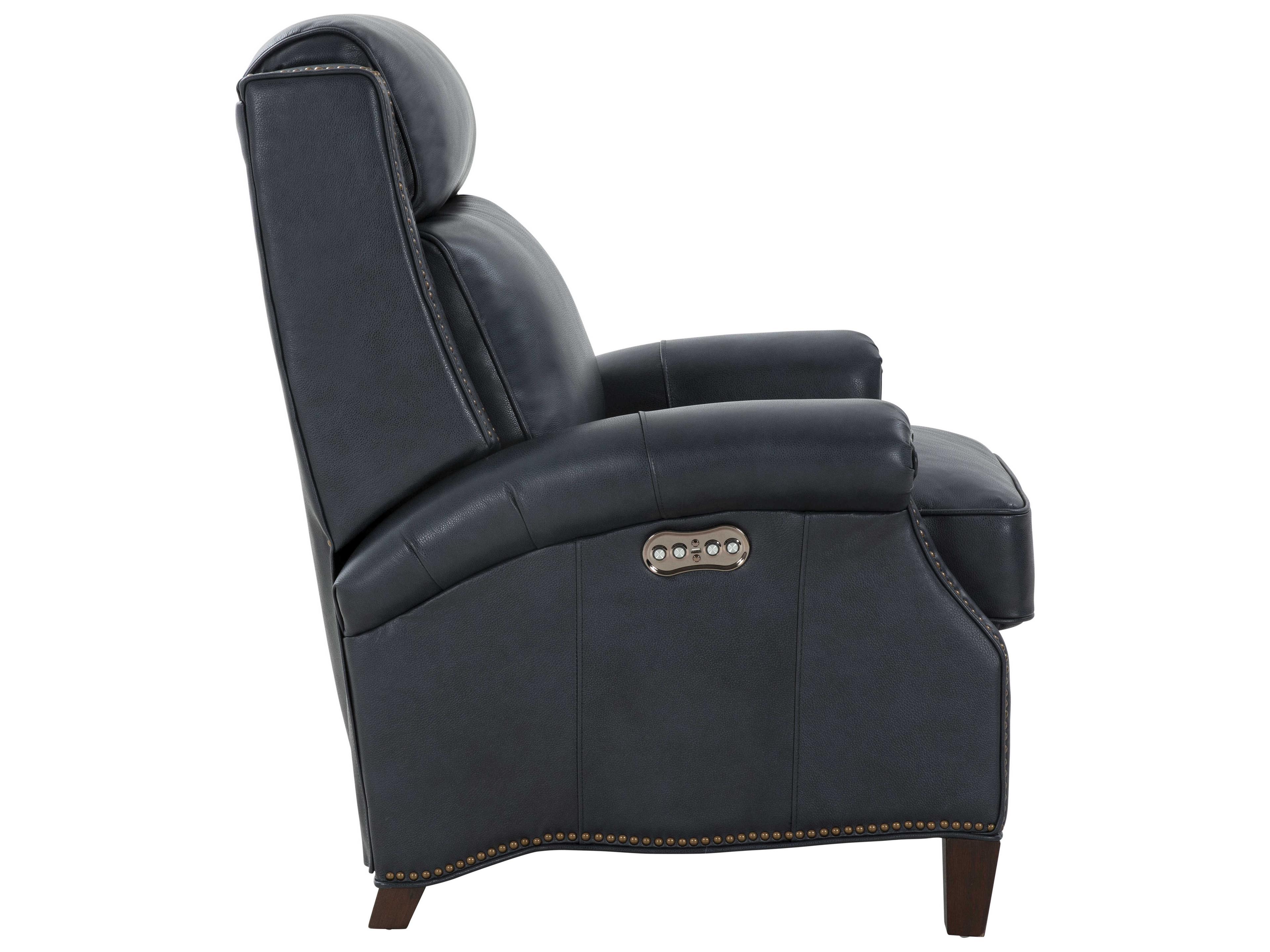Barcalounger Vintage Barrett Barone Navy Blue Leather Recliner