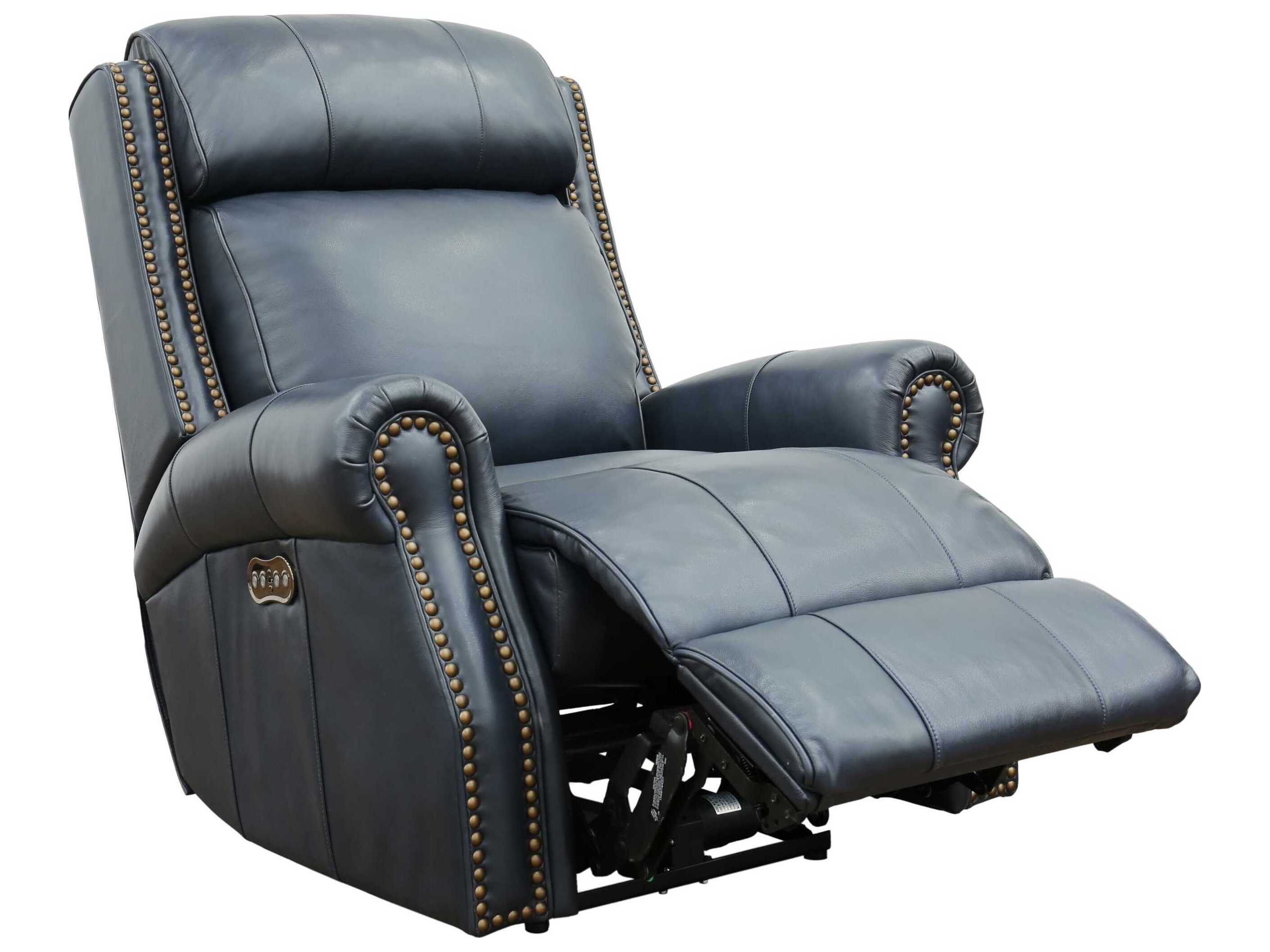 Barcalounger Vintage Blair Big & Tall Shoreham Blue Leather Recliner