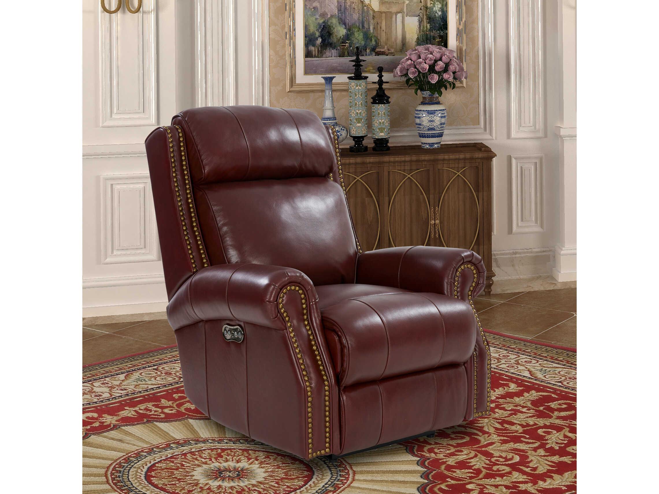 Barcalounger Vintage Blair Big & Tall Marisol Cabernet Brown Leather Recliner