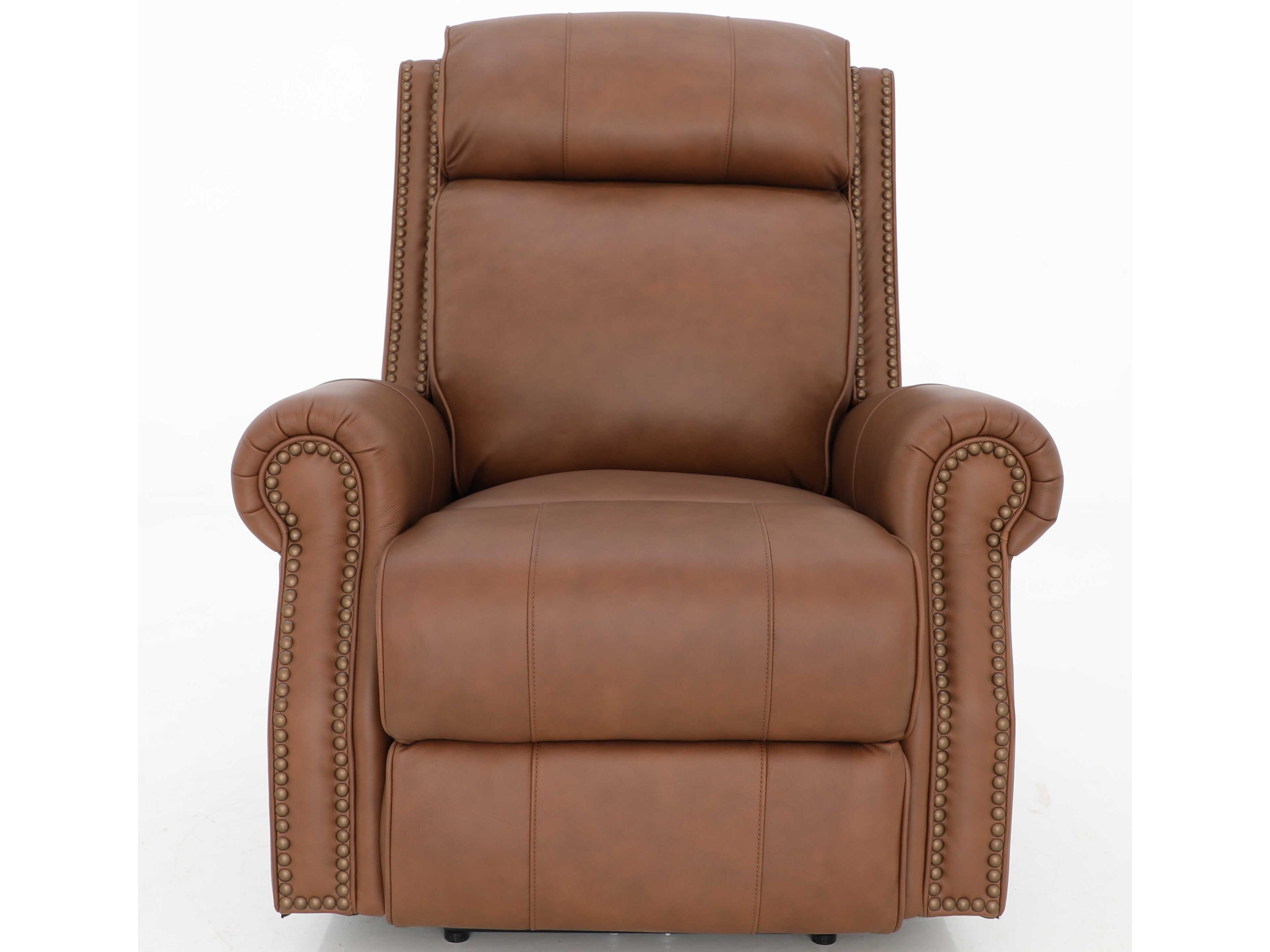 Barcalounger Vintage Blair Big & Tall Dobbs Saddle Brown Leather Recliner