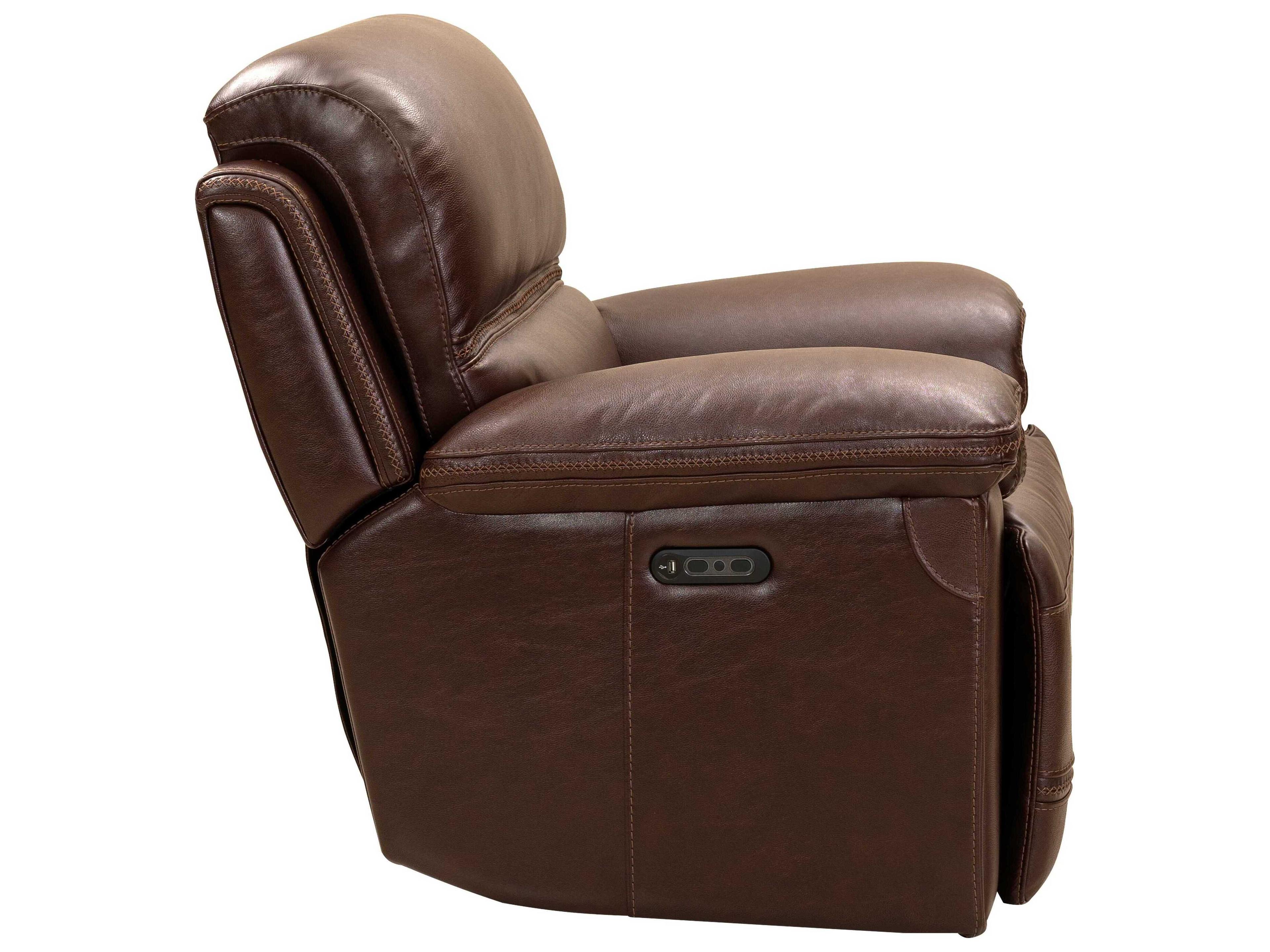 Barcalounger Modern Expressions Sedrick El Paso Walnut Brown Faux Leather Recliner