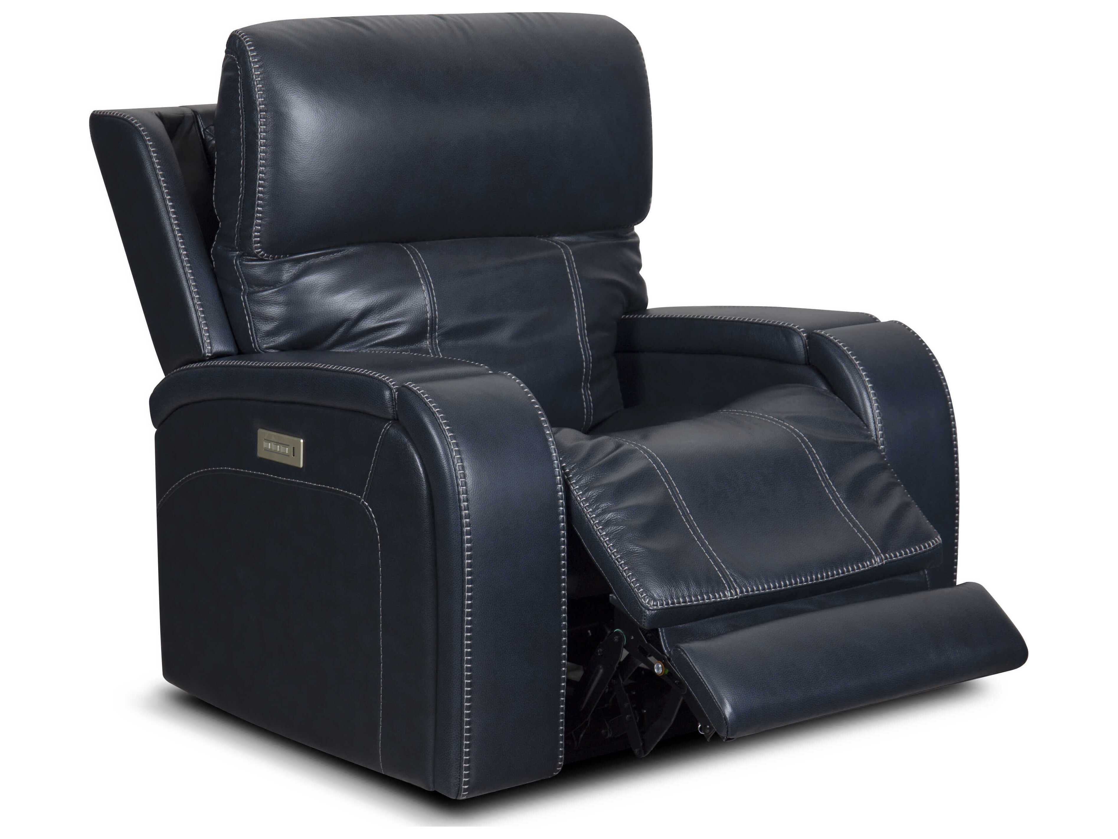 Barcalounger Modern Expressions Glenwood Rainer Ocean Black Faux Leather Recliner