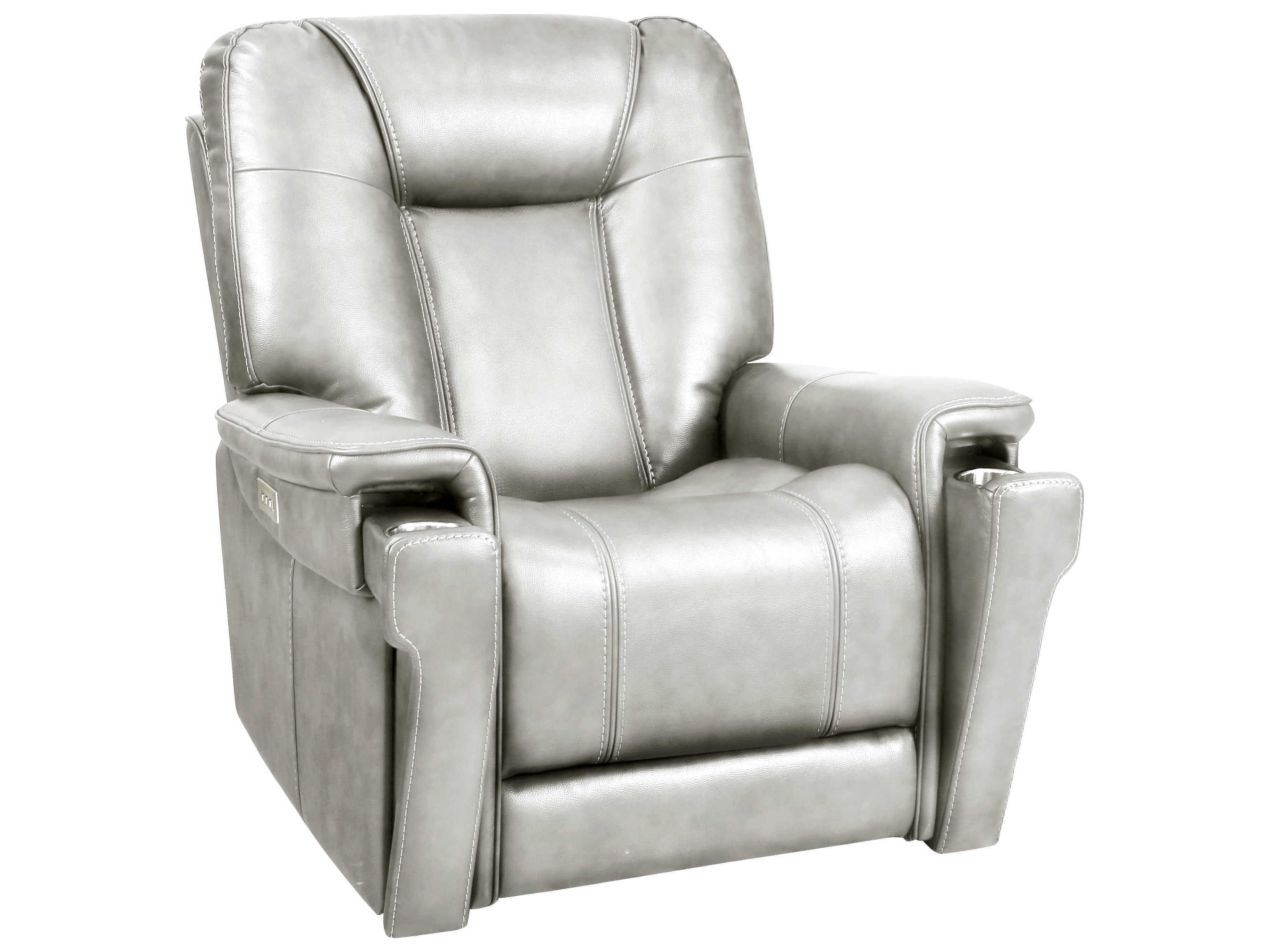 Barcalounger Modern Expressions Sanibel Rainer Dove Silver Faux Leather Recliner
