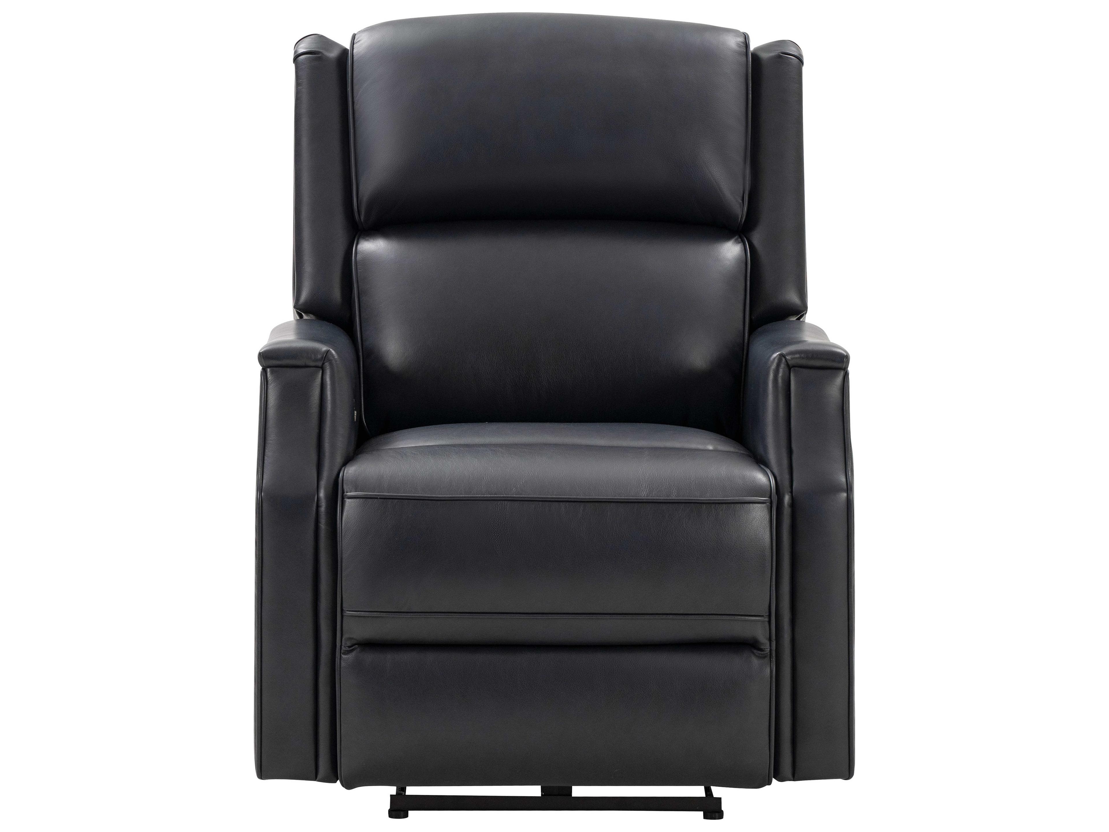 Barcalounger Vintage Conrad Shoreham Blue Black Leather Recliner