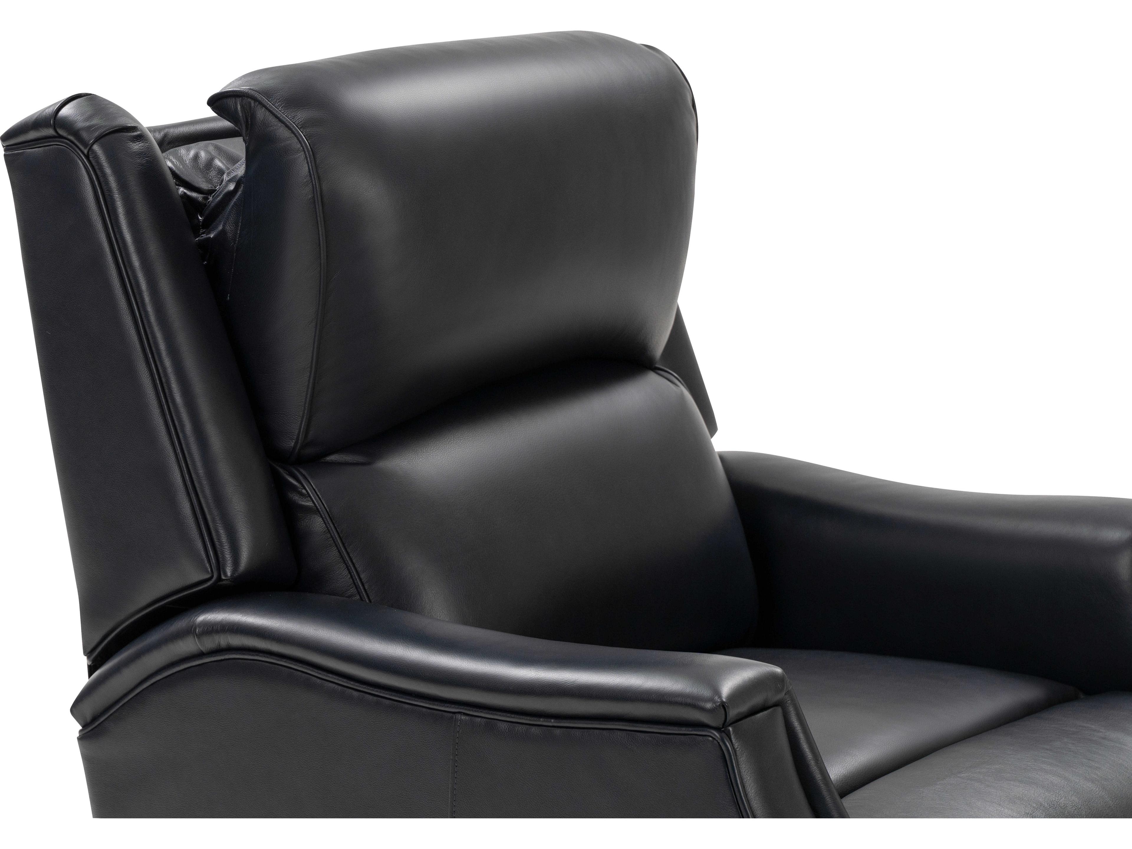 Barcalounger Vintage Conrad Shoreham Blue Black Leather Recliner