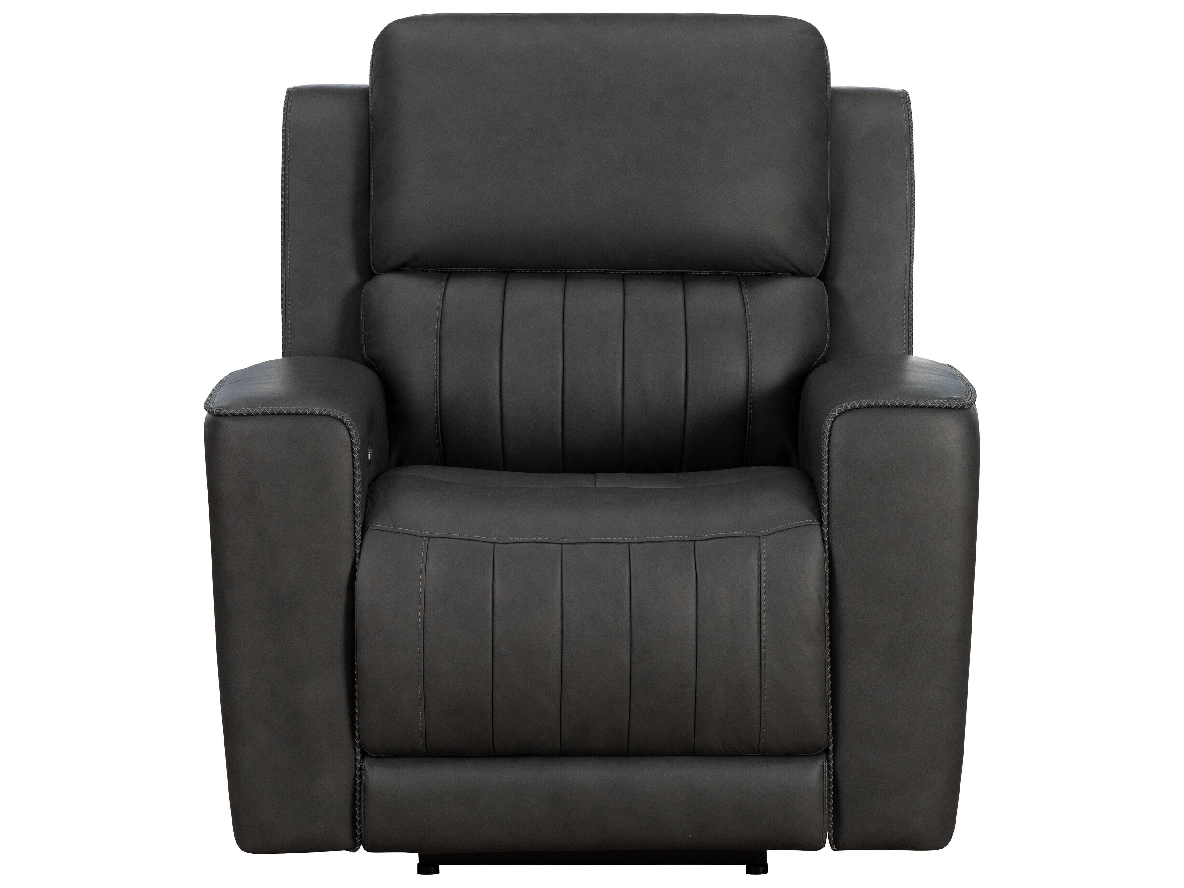 Barcalounger Zero Gravity Pierce Homerun Dark Gray Faux Leather Recliner