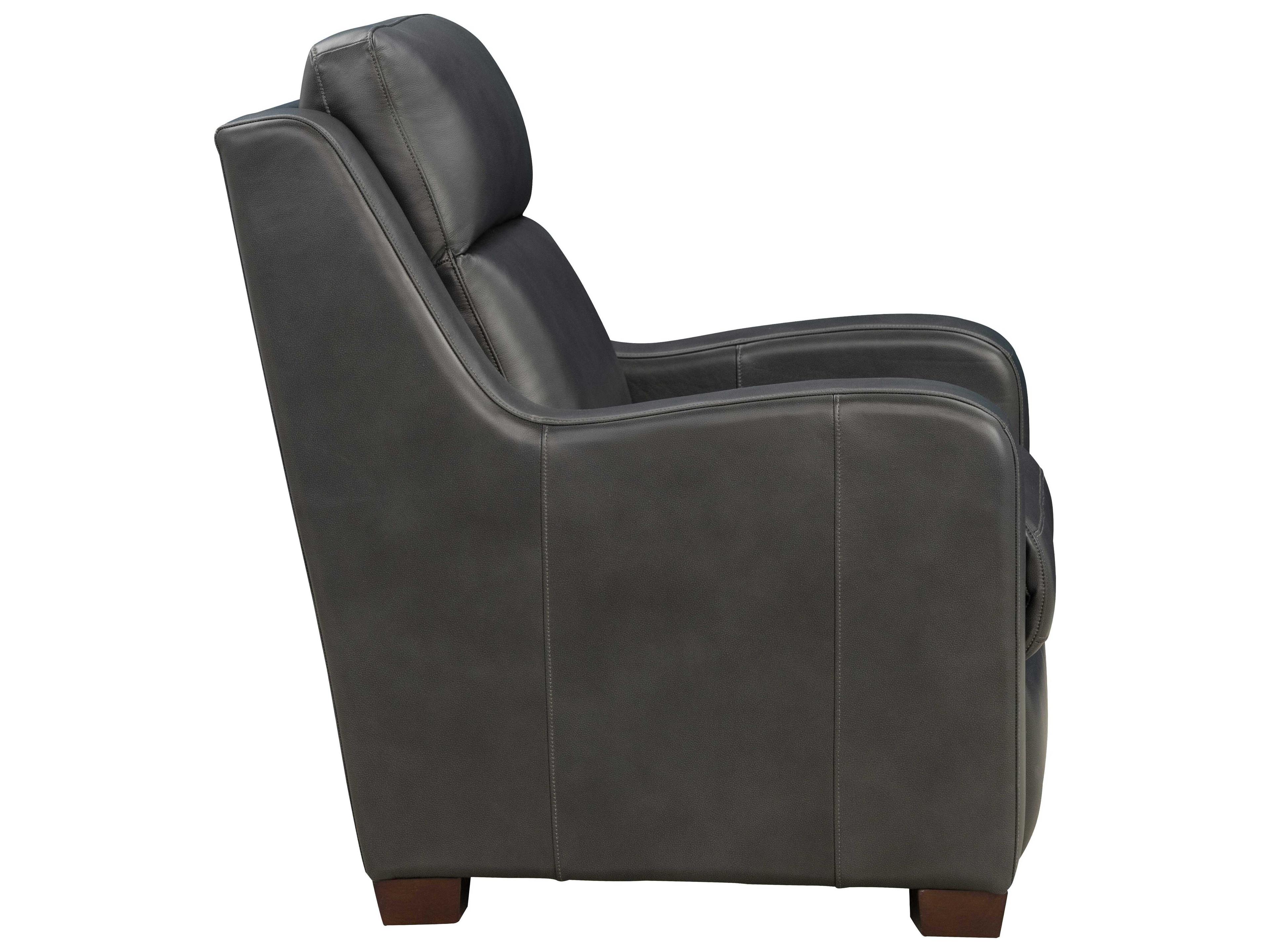 Barcalounger Vintage Ayden Elway Dark Gray Leather Recliner