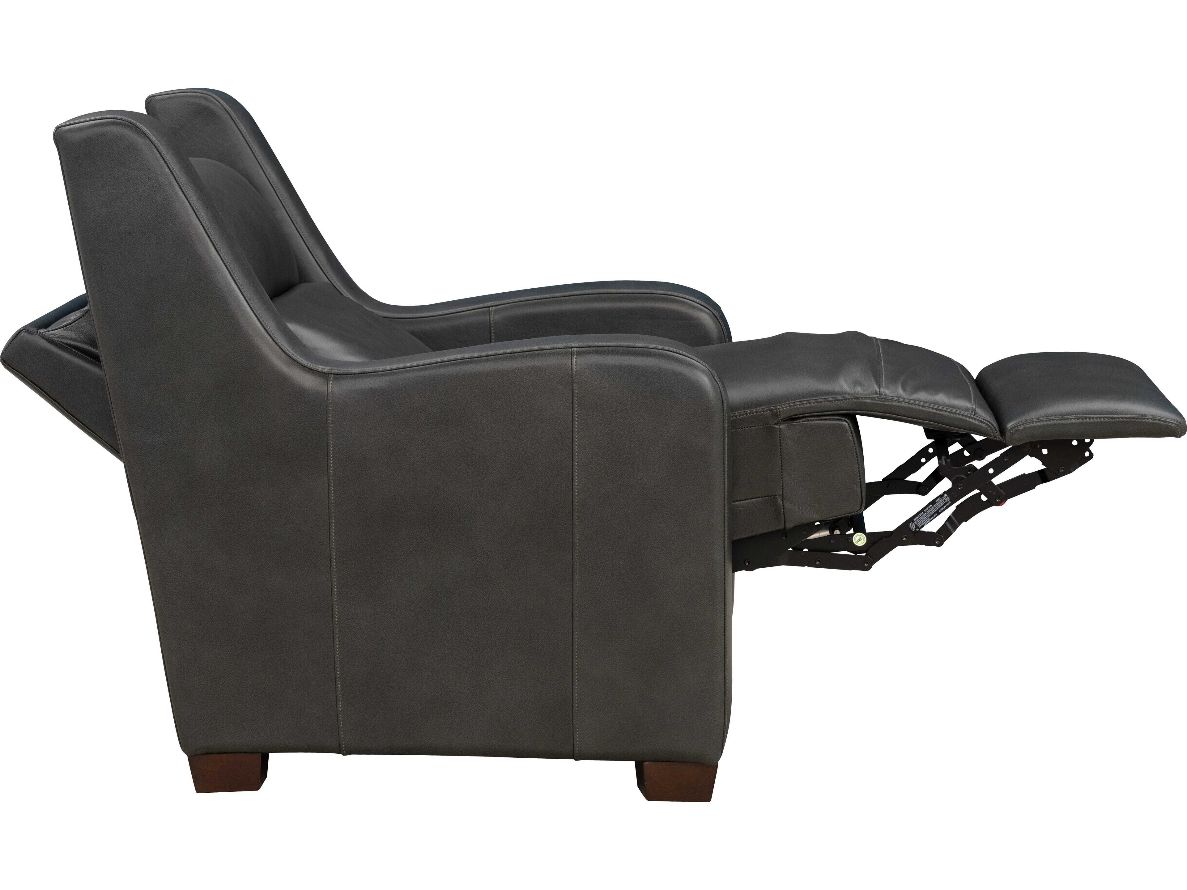 Barcalounger Vintage Ayden Elway Dark Gray Leather Recliner