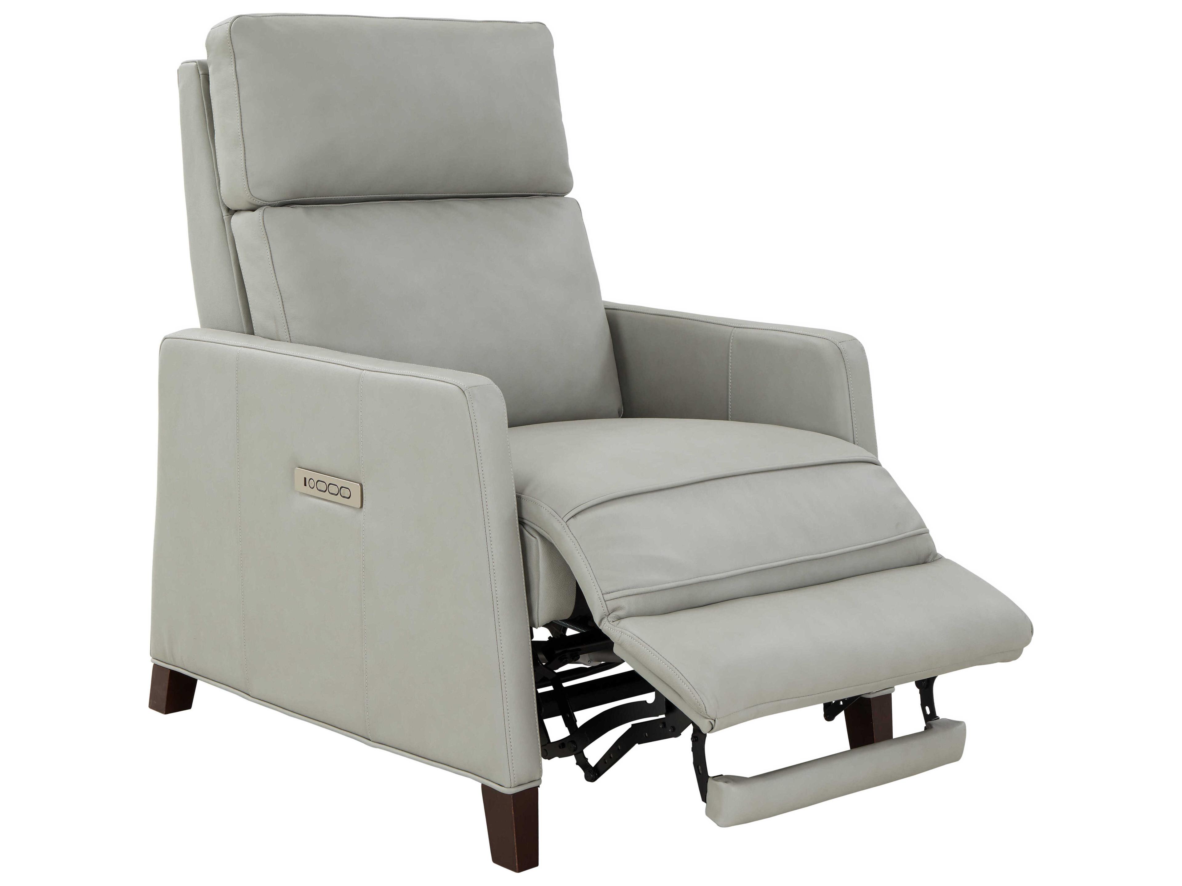 Barcalounger Zero Gravity James Corbett Chromium Gray Leather Recliner