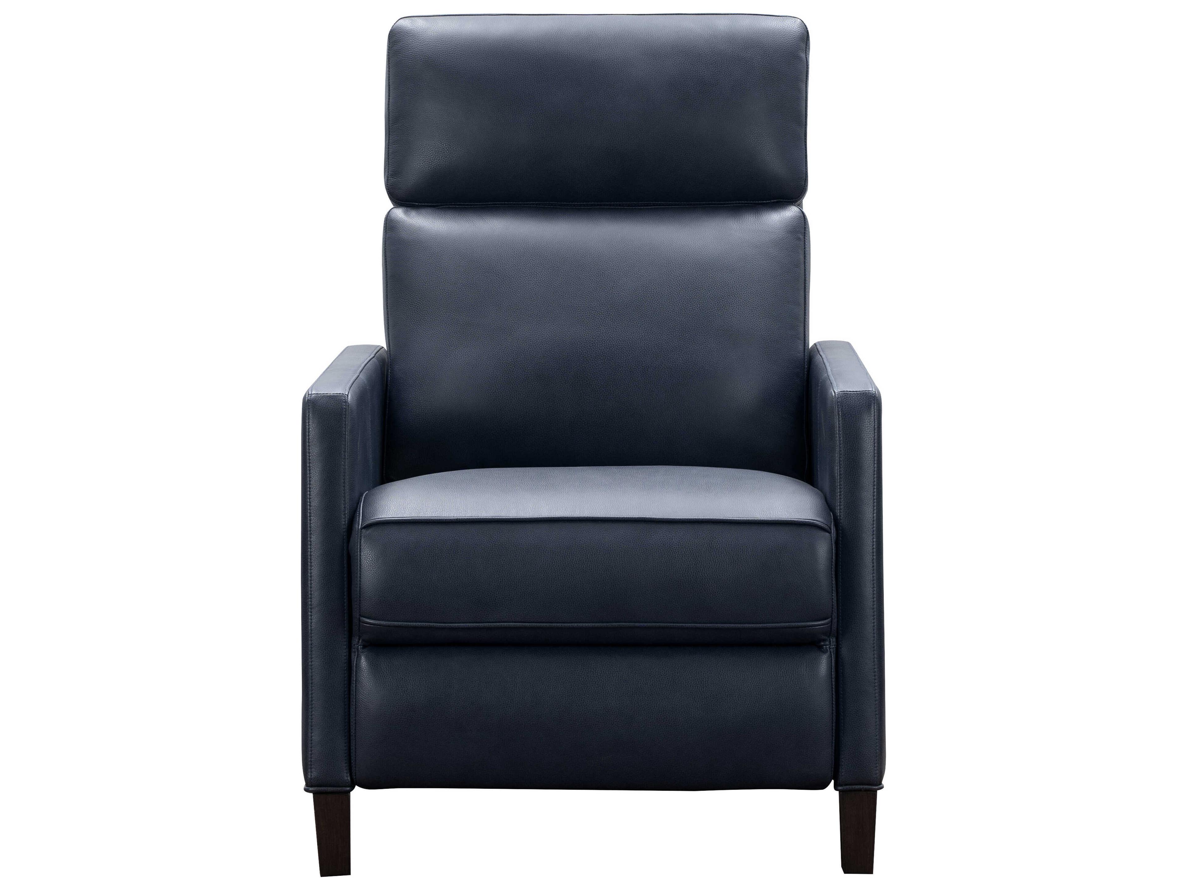 Barcalounger Zero Gravity James Barone Navy Blue Leather Recliner