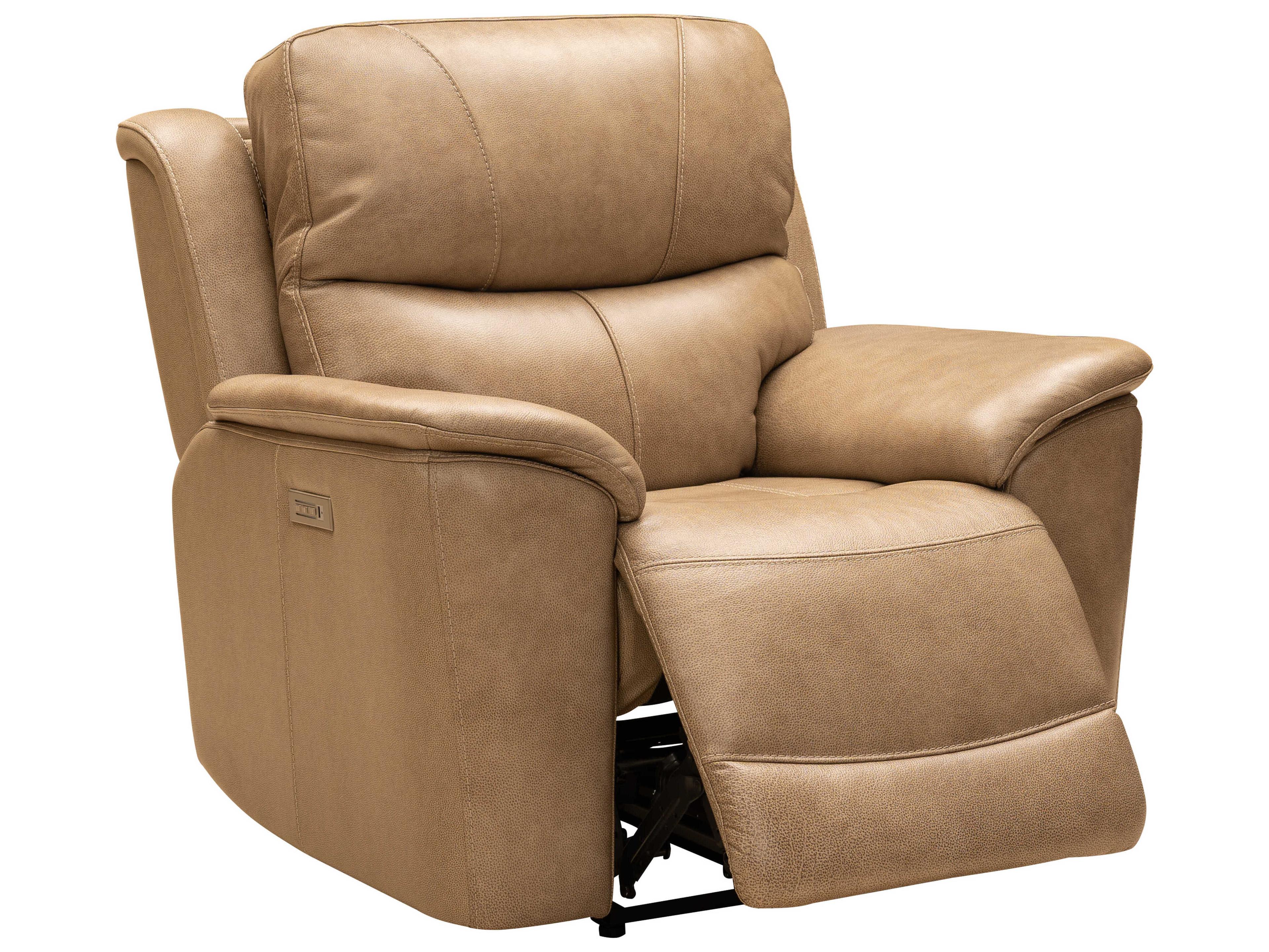 Barcalounger Modern Expressions Kaden Elliott Taupe Tan Faux Leather Recliner