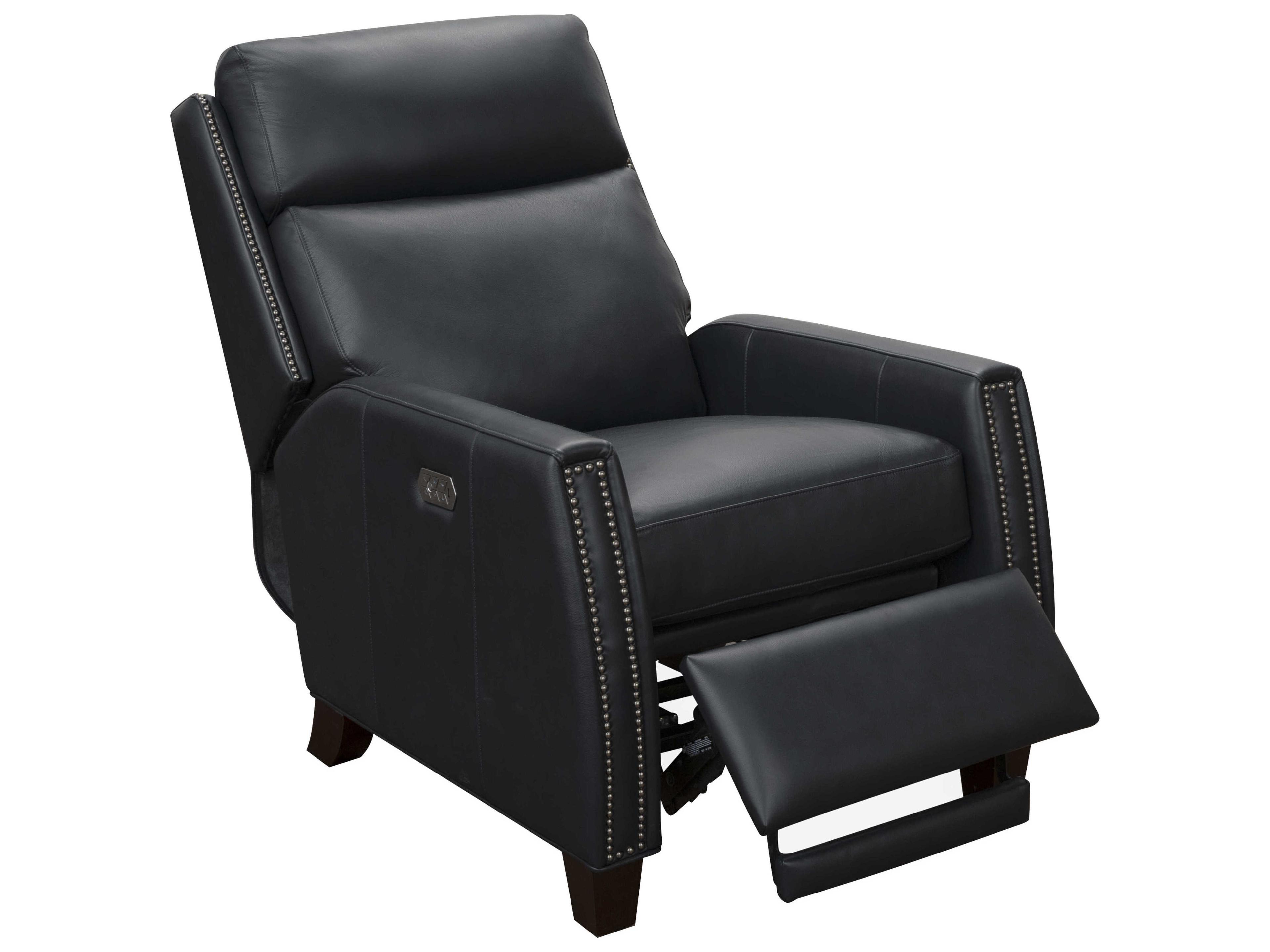 Barcalounger Vintage Anaheim Shoreham Blue Black Leather Recliner