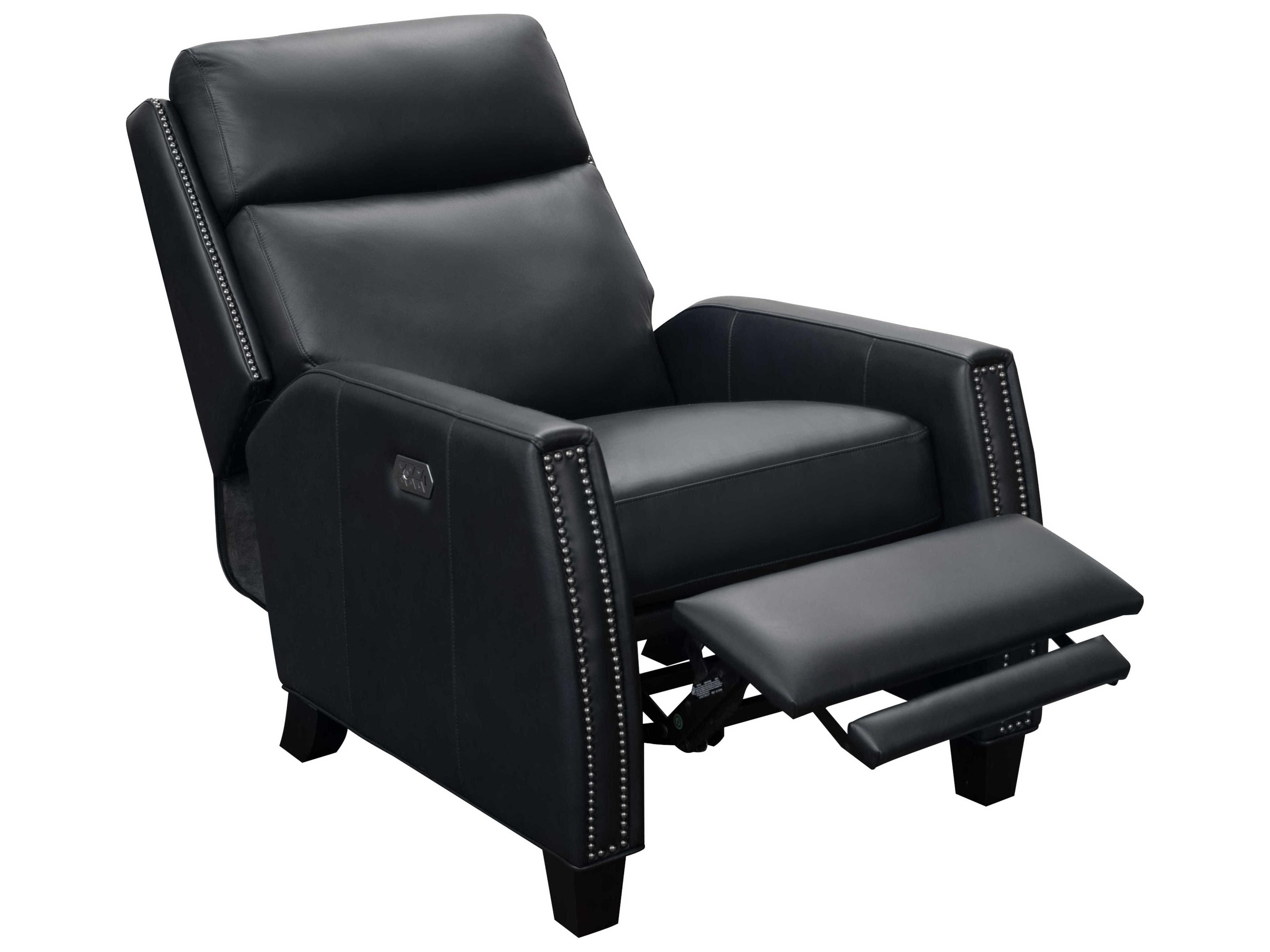 Barcalounger Vintage Anaheim Shoreham Blue Black Leather Recliner