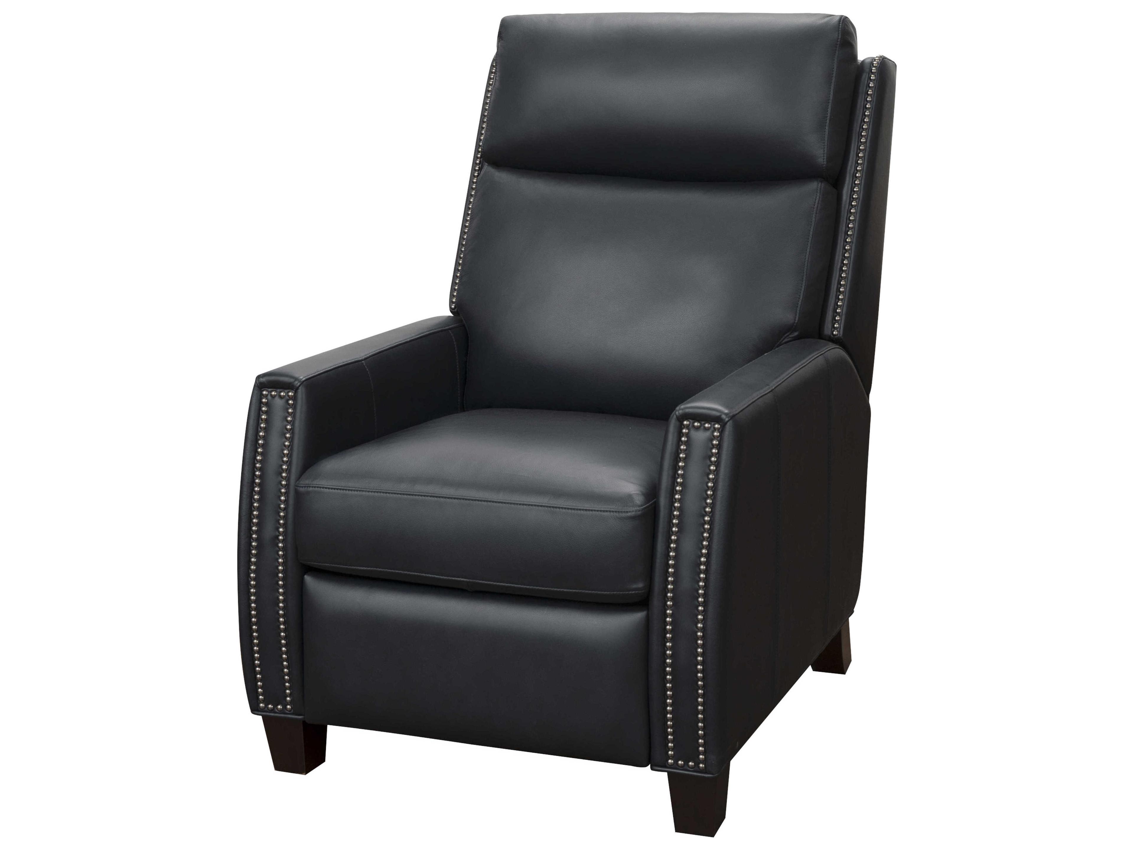 Barcalounger Vintage Anaheim Shoreham Blue Black Leather Recliner