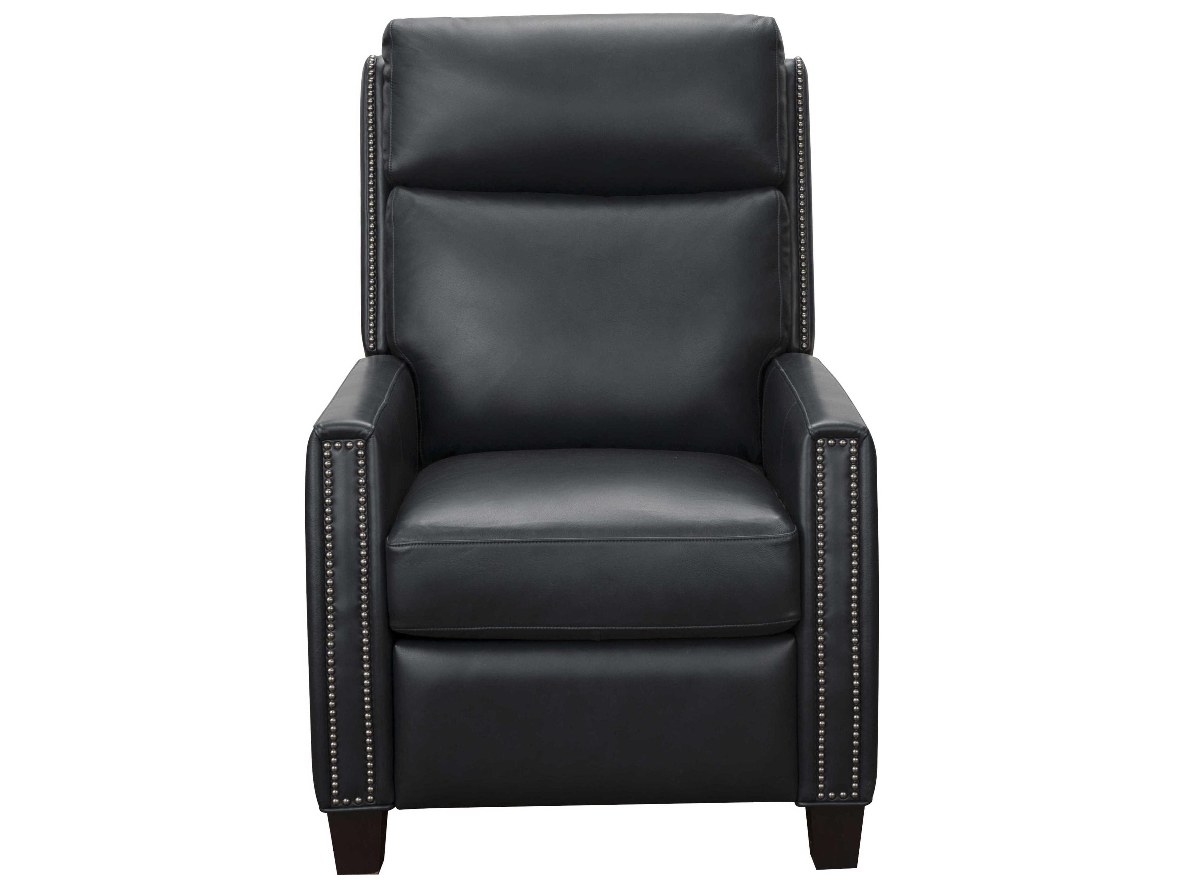 Barcalounger Vintage Anaheim Shoreham Blue Black Leather Recliner