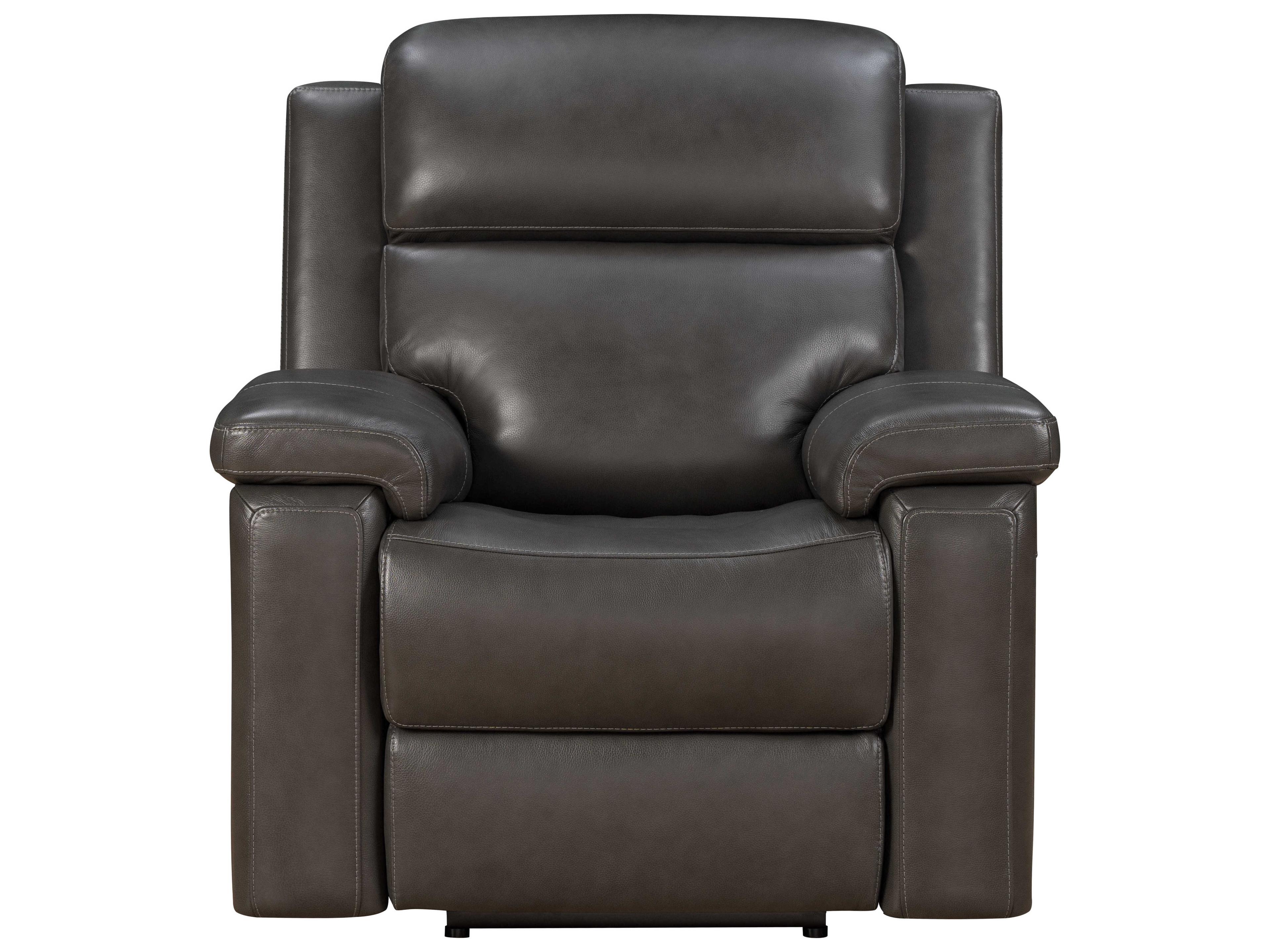 Barcalounger Media Leon Matteo Smokey Gray Faux Leather Recliner