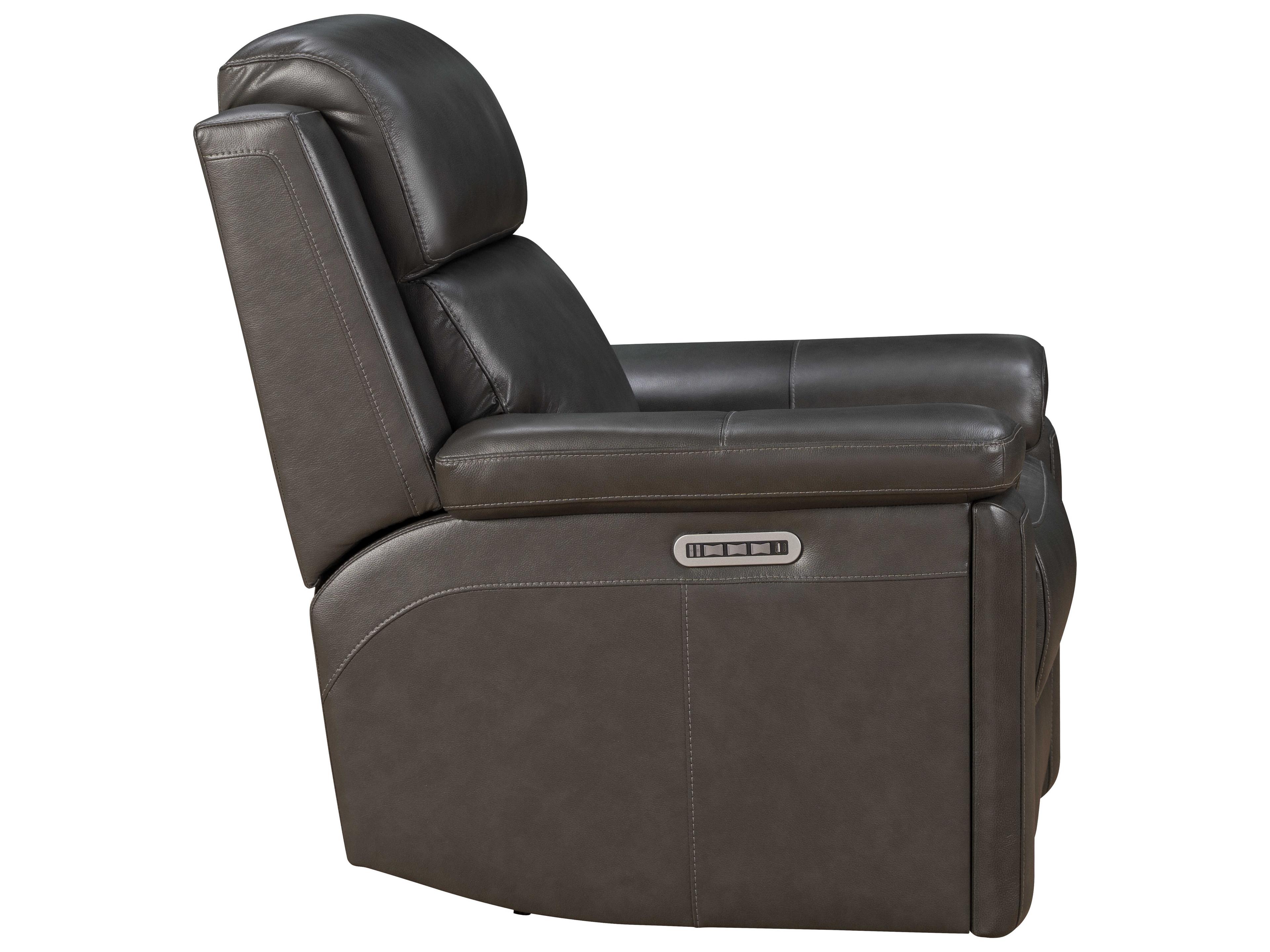 Barcalounger Media Leon Matteo Smokey Gray Faux Leather Recliner