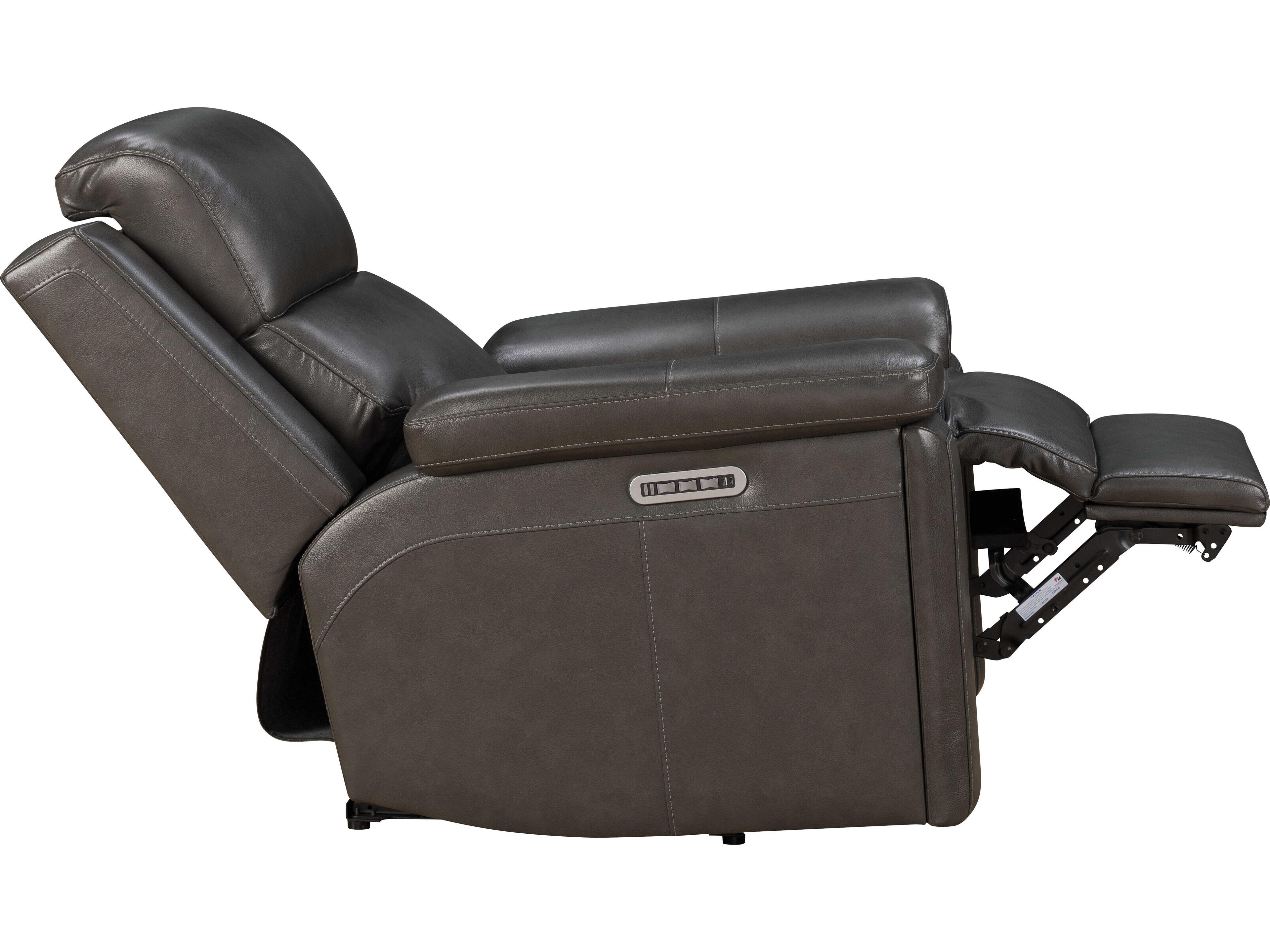 Barcalounger Media Leon Matteo Smokey Gray Faux Leather Recliner