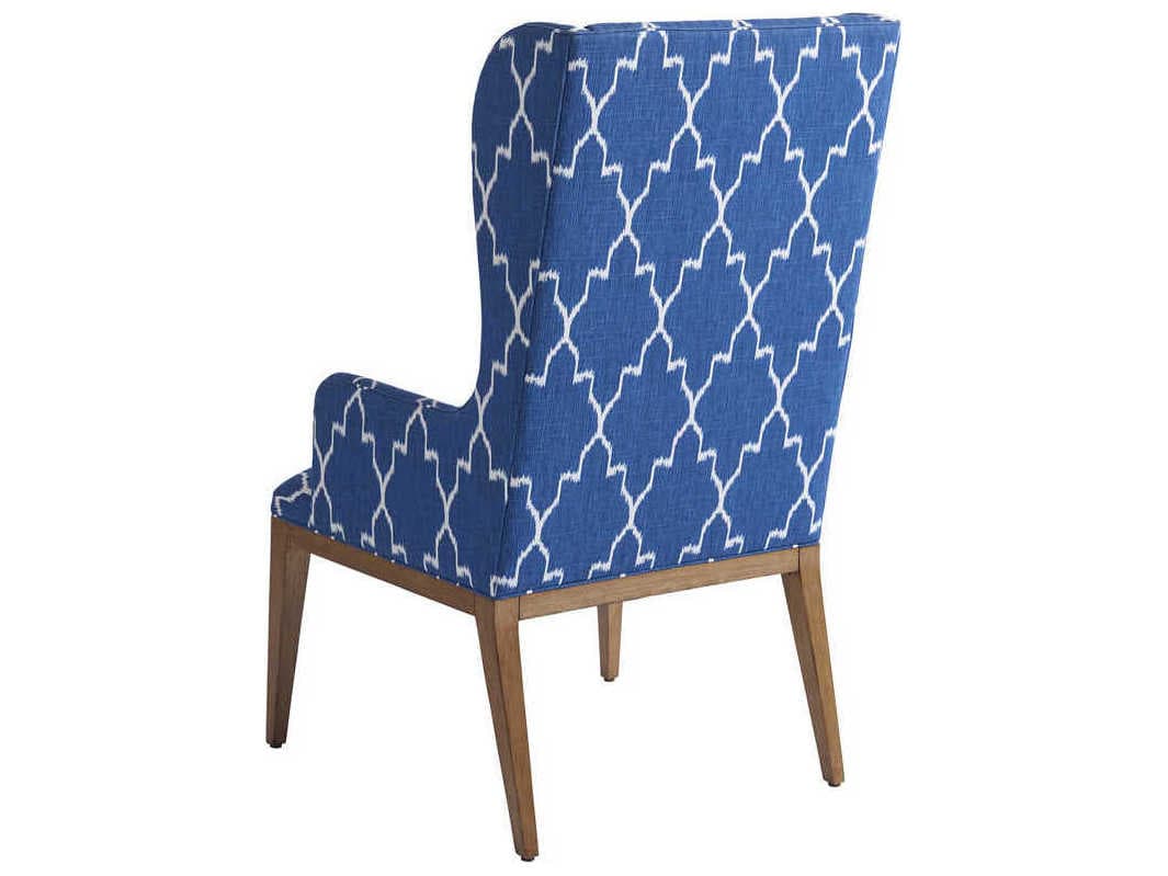 Barclay Butera Newport Seacliff Blue Upholstered Arm Dining Chair