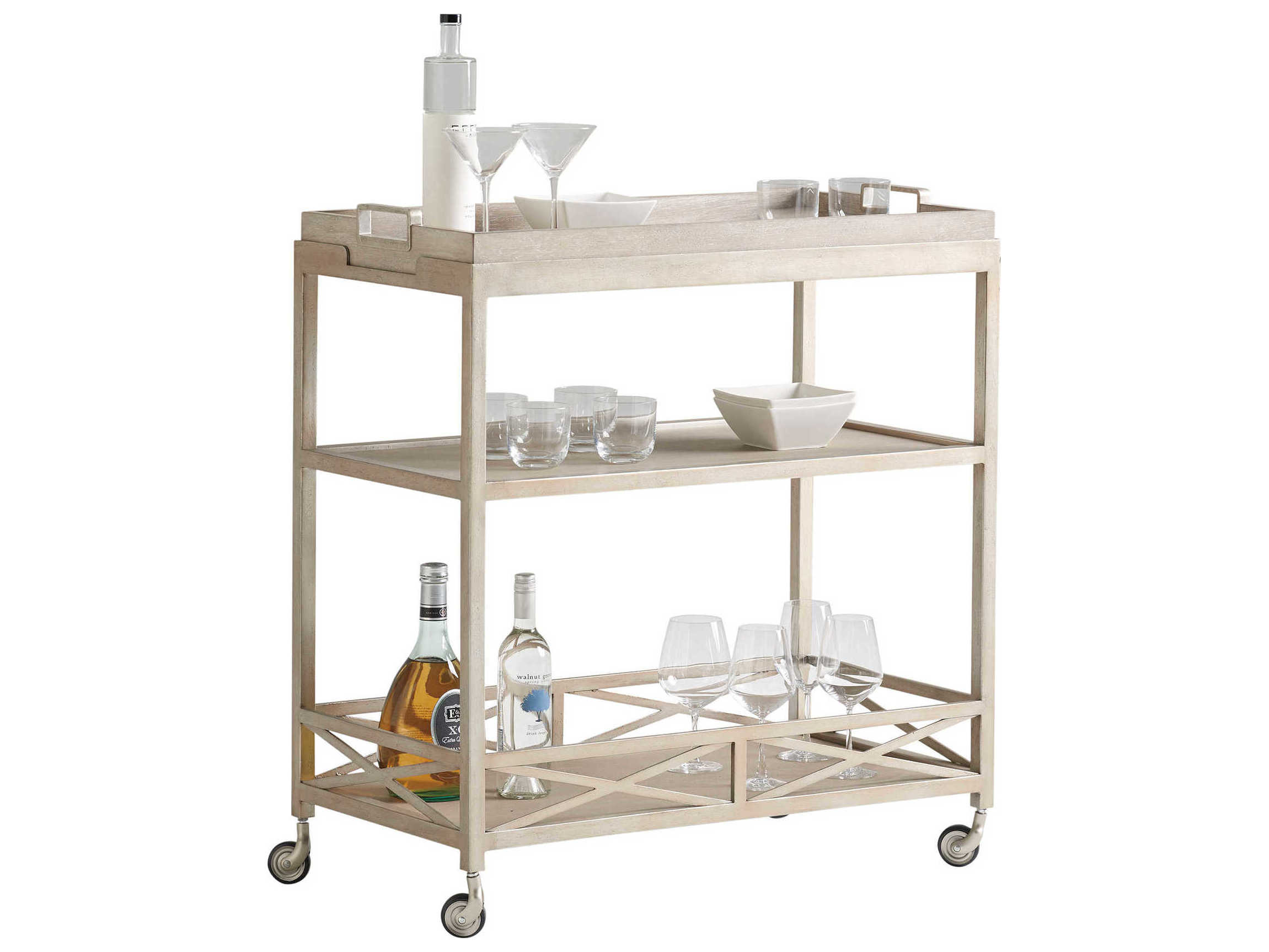 Barclay Butera Malibu Wood Brown Bar Cart