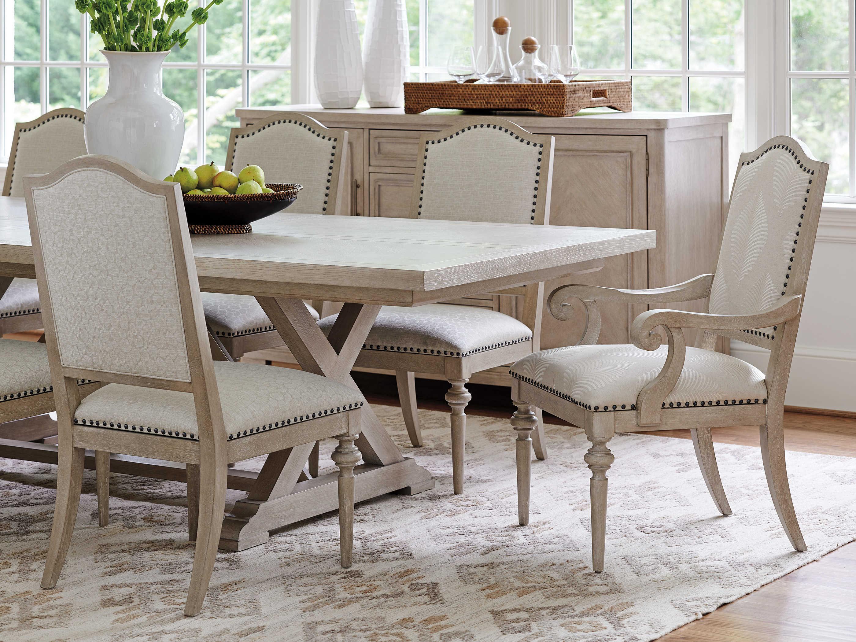 Barclay Butera Malibu Aidan Brown Upholstered Arm Dining Chair