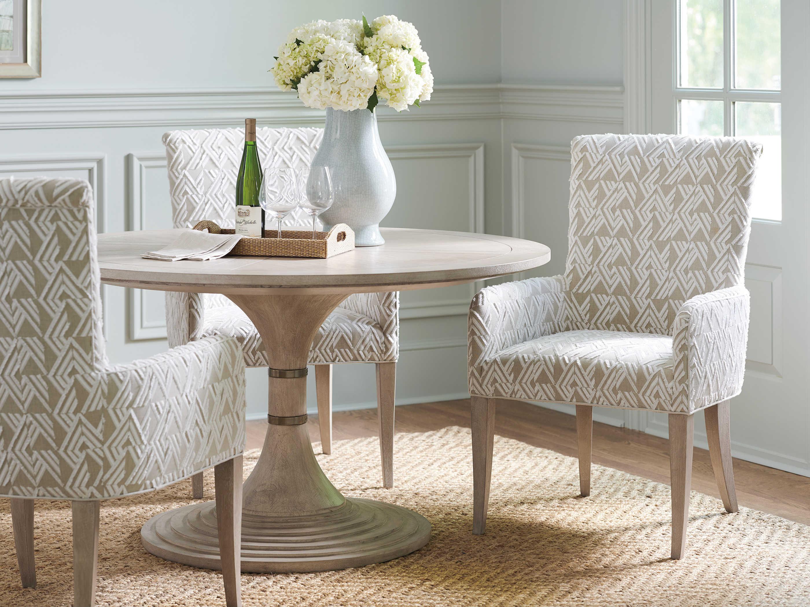 Barclay Butera Malibu Serra Brown Upholstered Arm Dining Chair