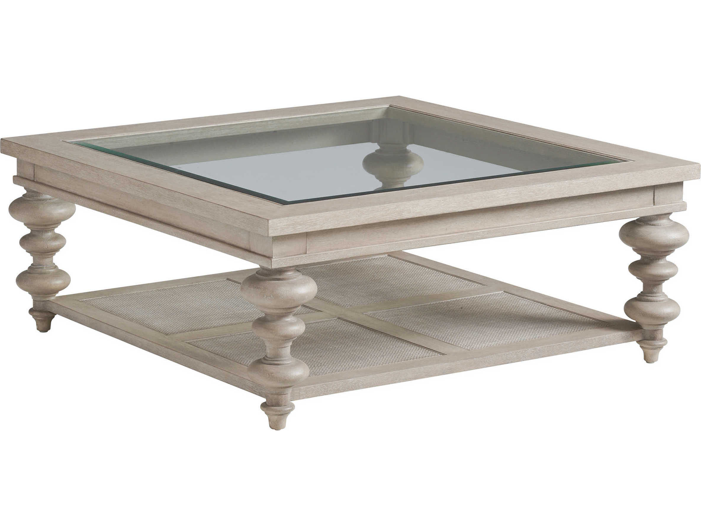 Barclay Butera Malibu Castlerock Square Glass Cocktail Table