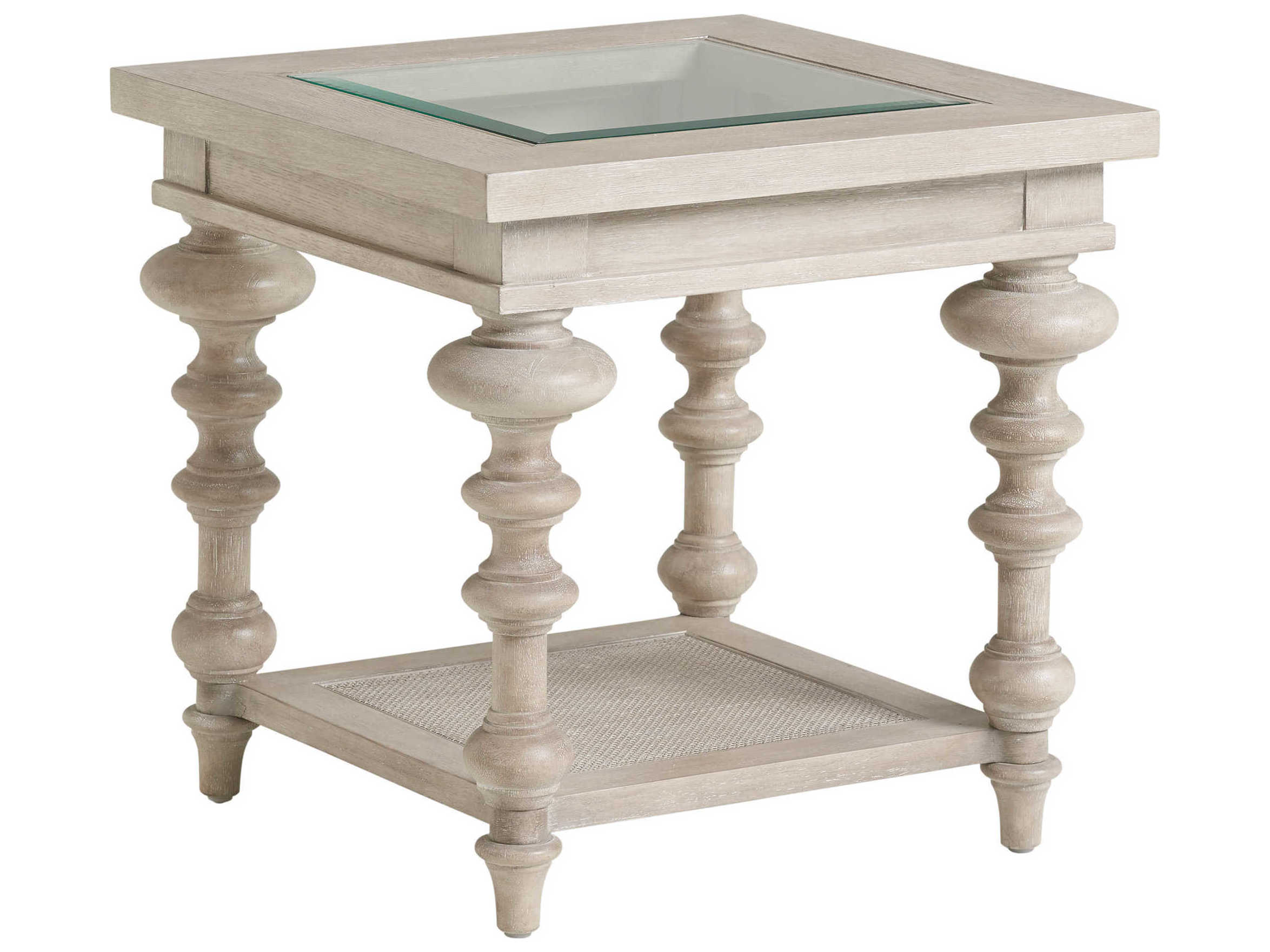 Barclay Butera Malibu Castlerock Square Glass End Table