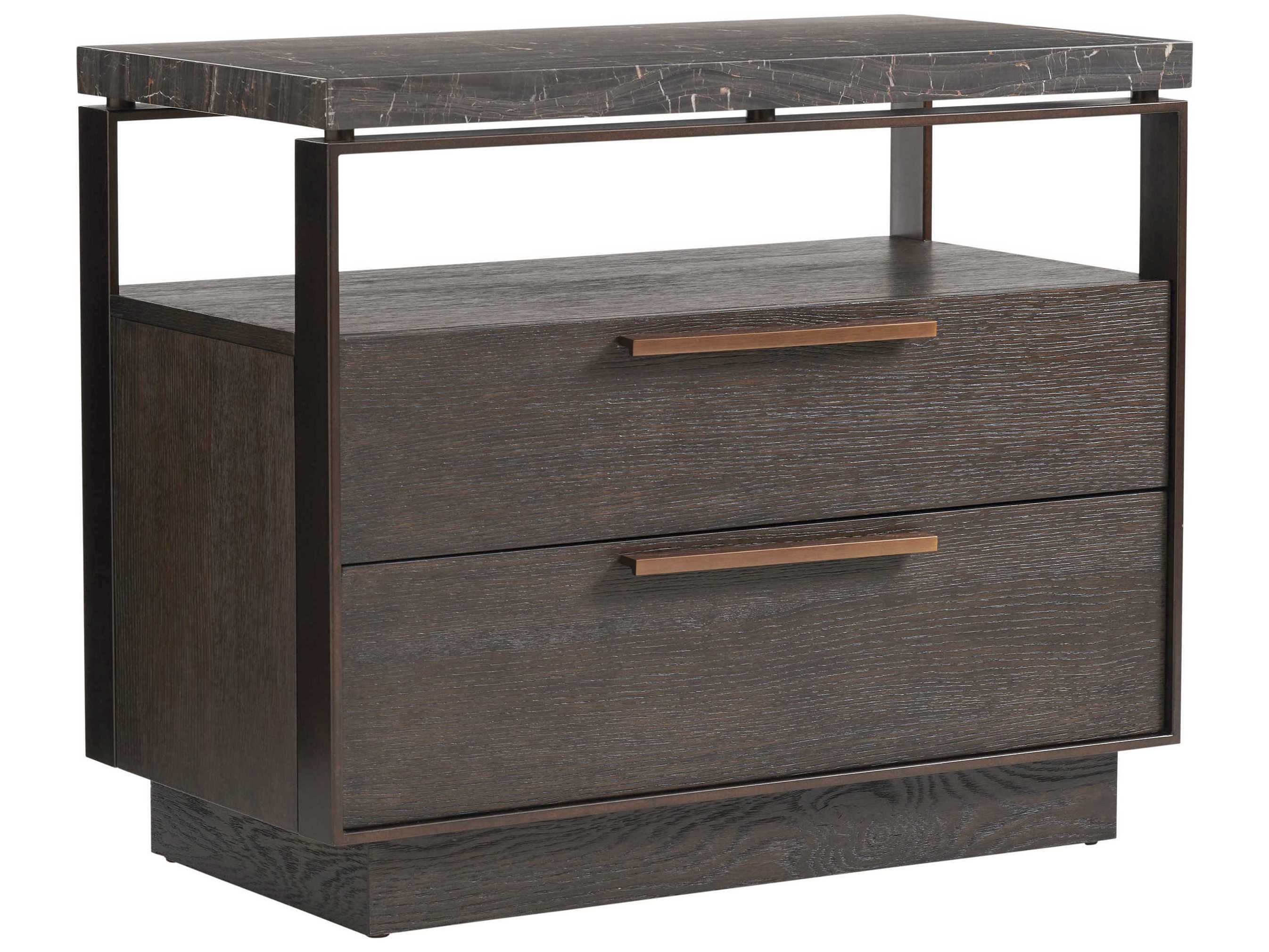 Barclay Butera Park City Empire Pass 2-Drawers Brown Chest Nightstand