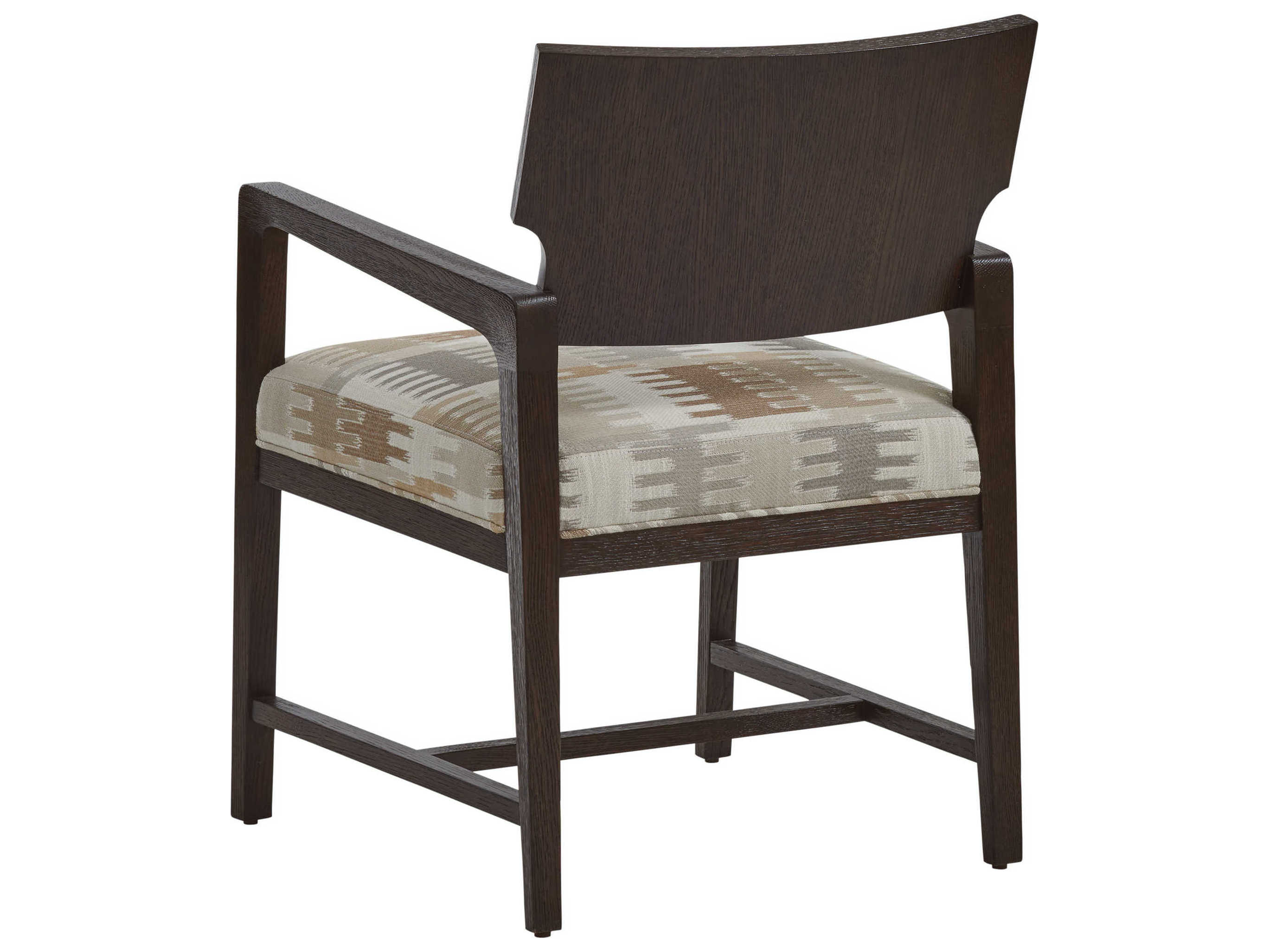 Barclay Butera Park City Highland Brown Upholstered Arm Dining Chair