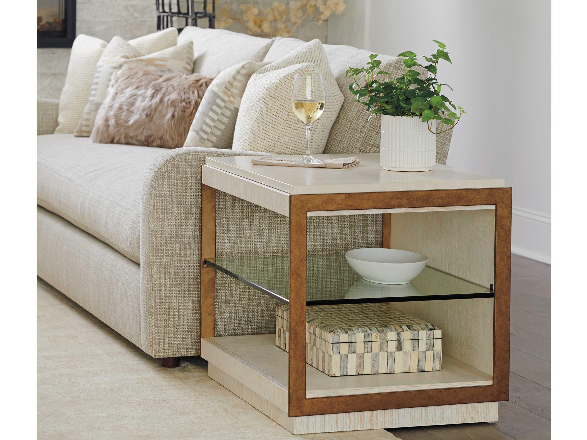 Barclay Butera Carmel Point Lobos Rectangular Stone End Table