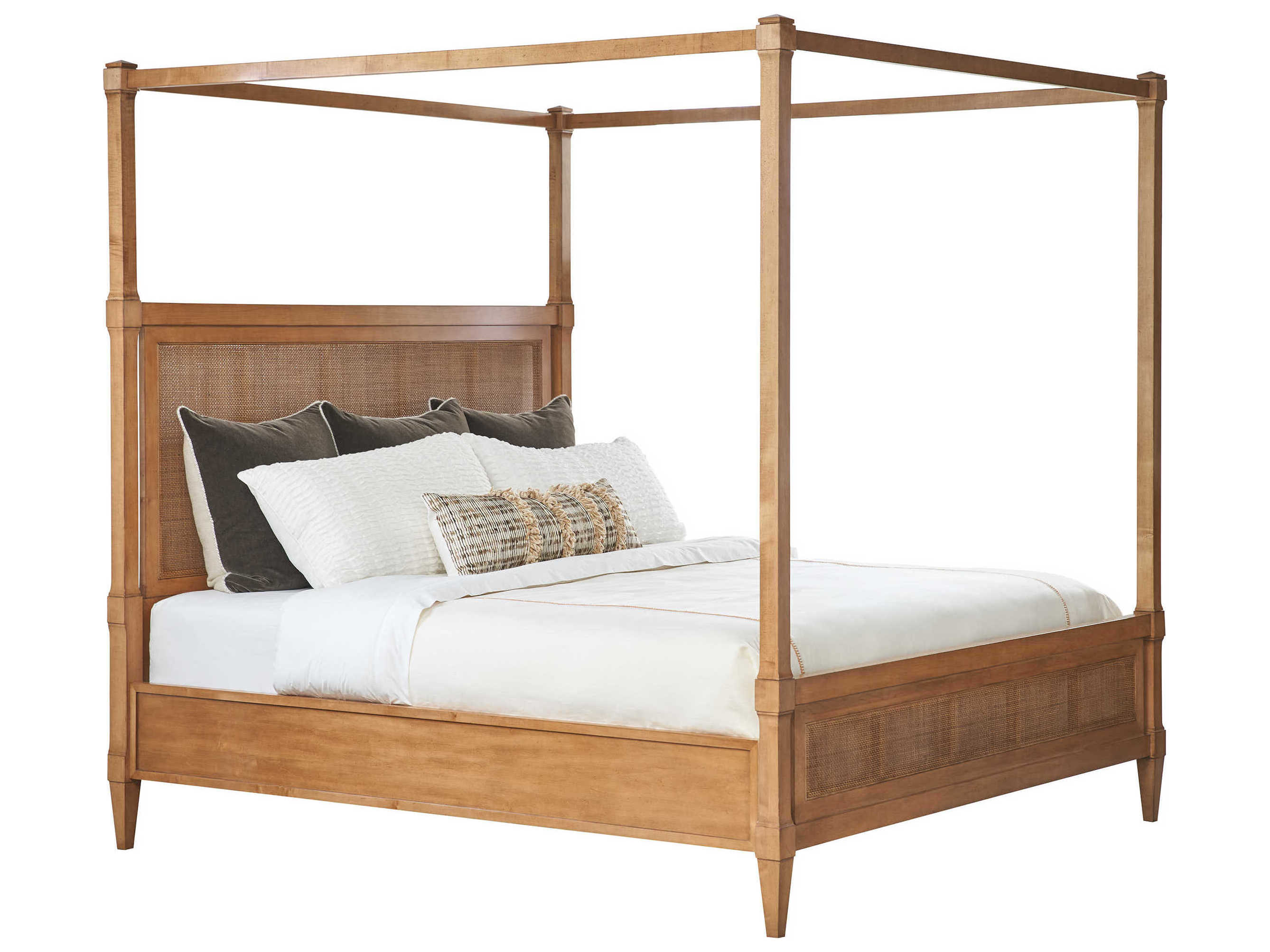 Barclay Butera Laguna Strand Brown Wood King Four Poster Bed