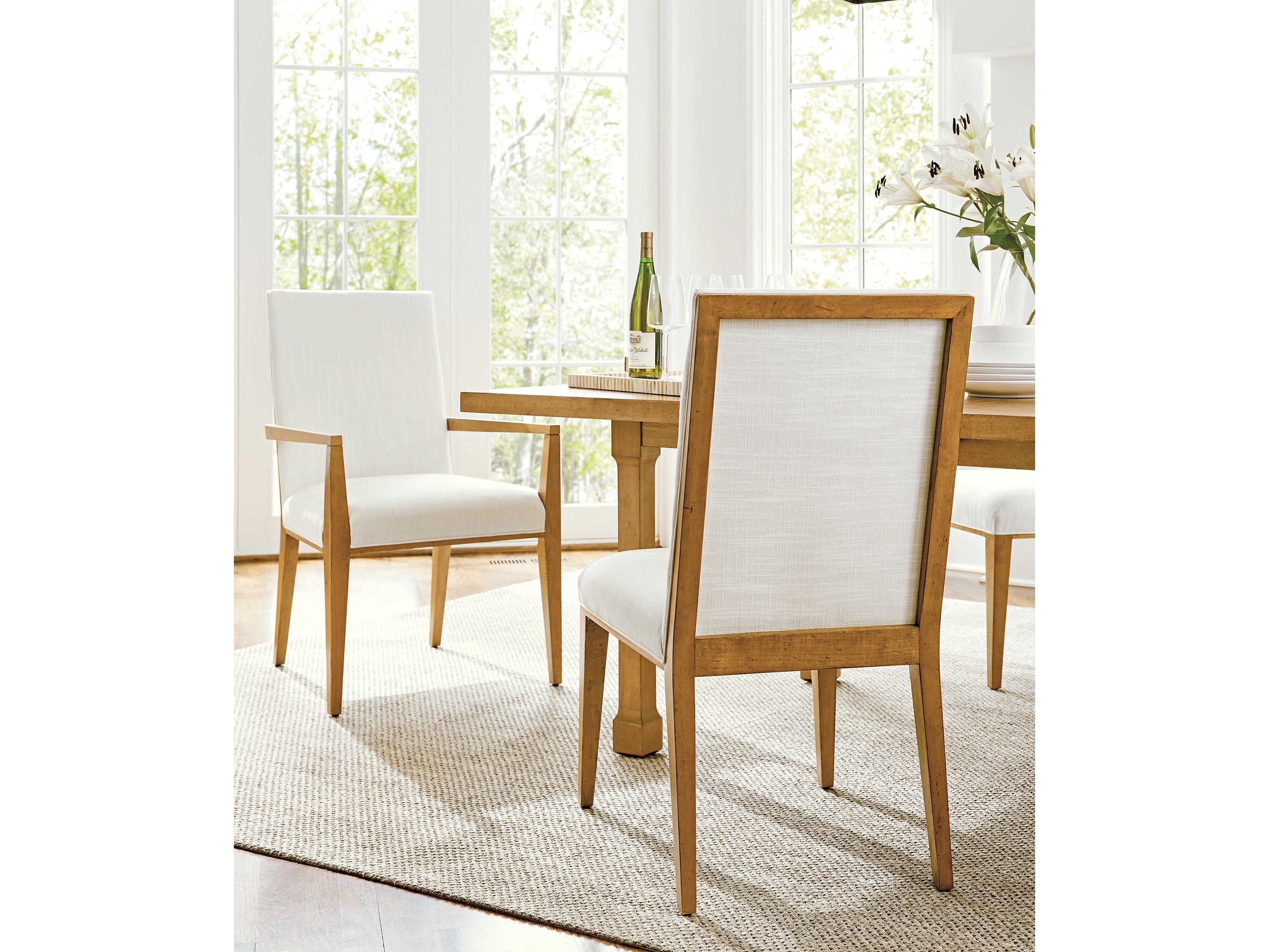 Barclay Butera Laguna Mosaic Brown Upholstered Arm Dining Chair