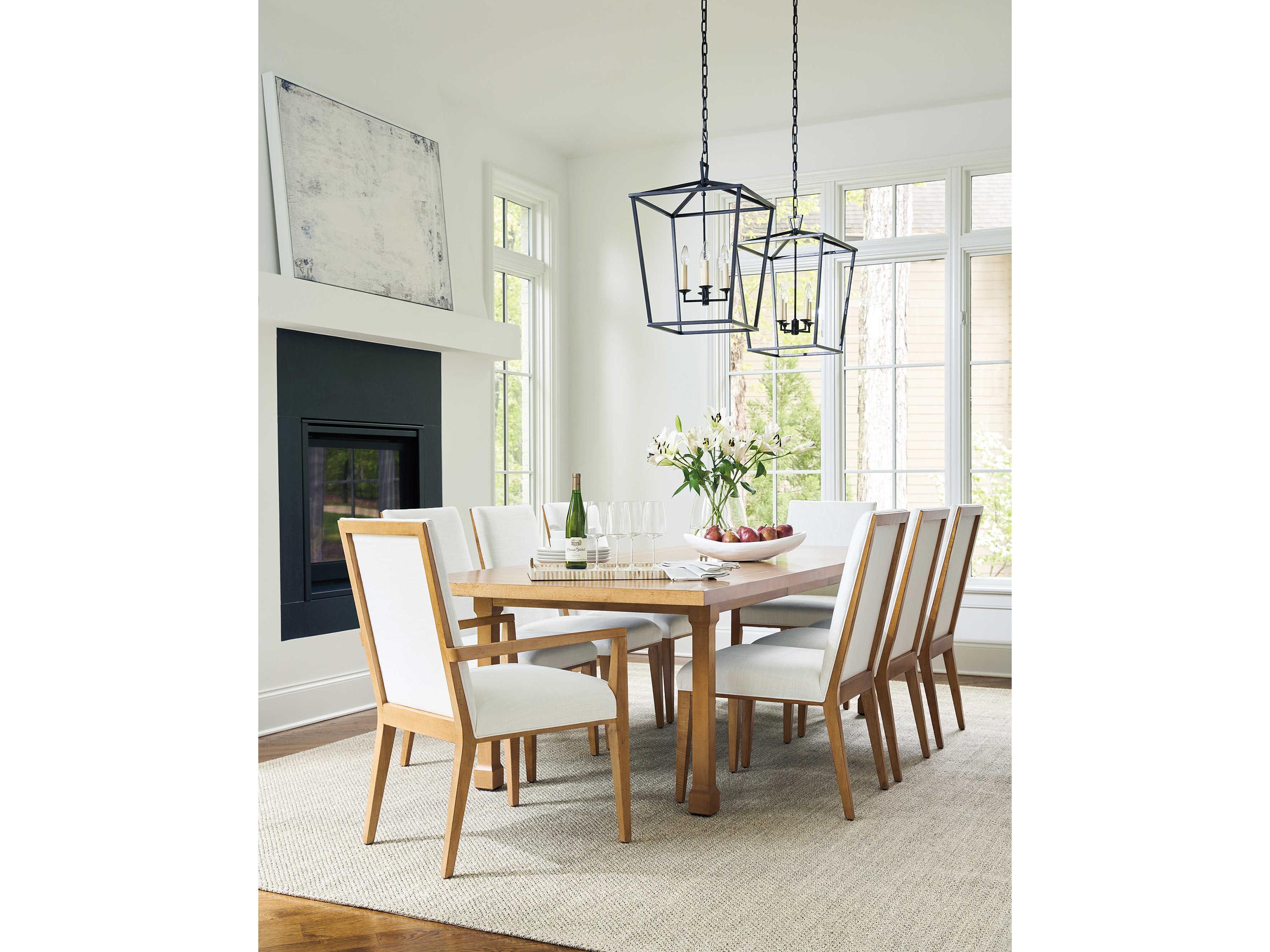 Barclay Butera Laguna Mosaic Brown Upholstered Arm Dining Chair