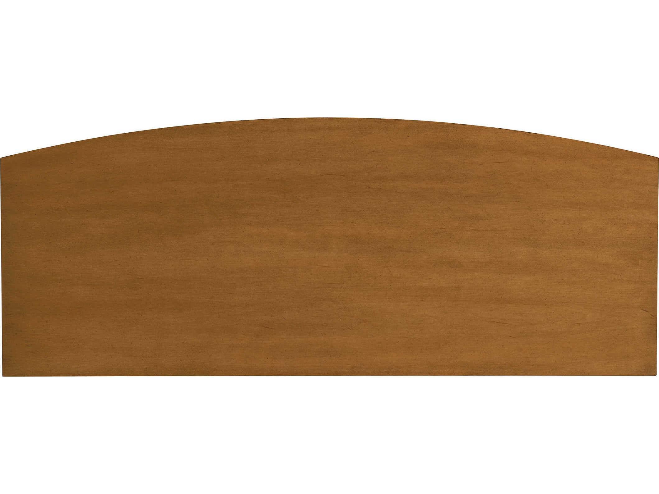 Barclay Butera Laguna Temple Bowfront Wood Table Rock Console