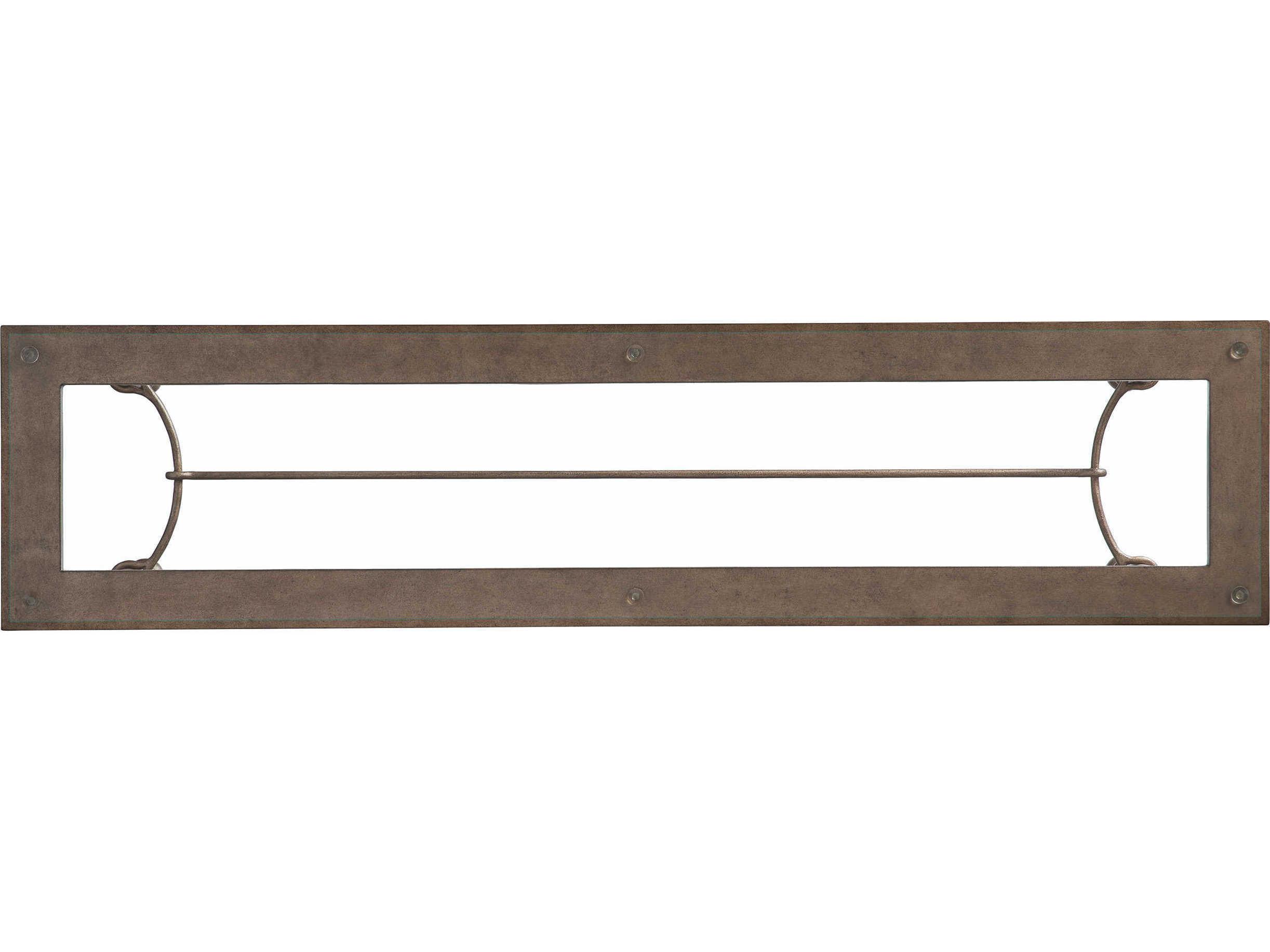 Barclay Butera Laguna Bluff Rectangular Glass Textured Burnished Brass Console Table