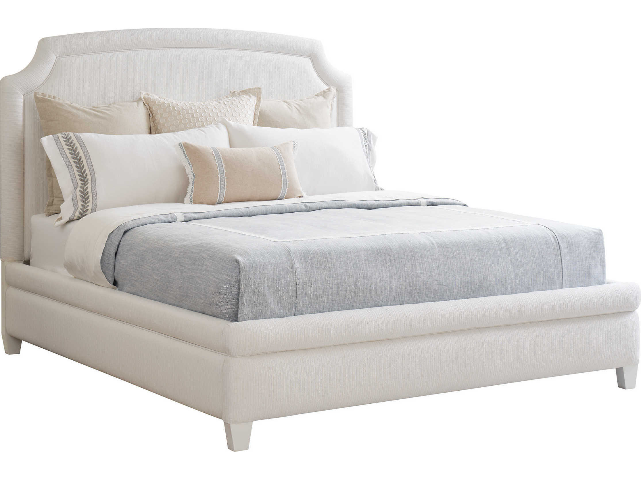 Barclay Butera Upholstery Avalon White Tides Upholstered King Panel Bed