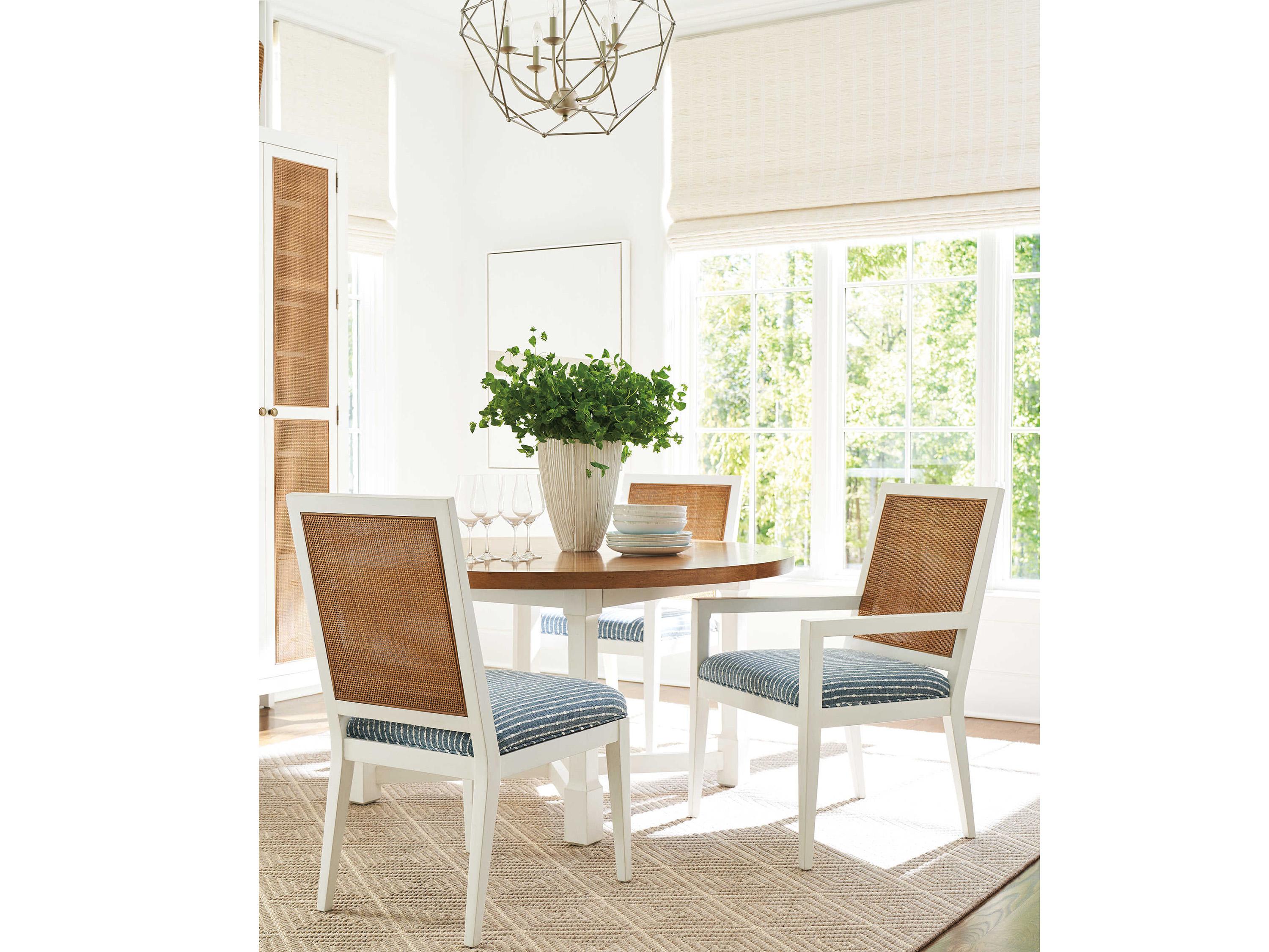 Barclay Butera Laguna Smithcliff Woven Blue Upholstered Side Dining Chair