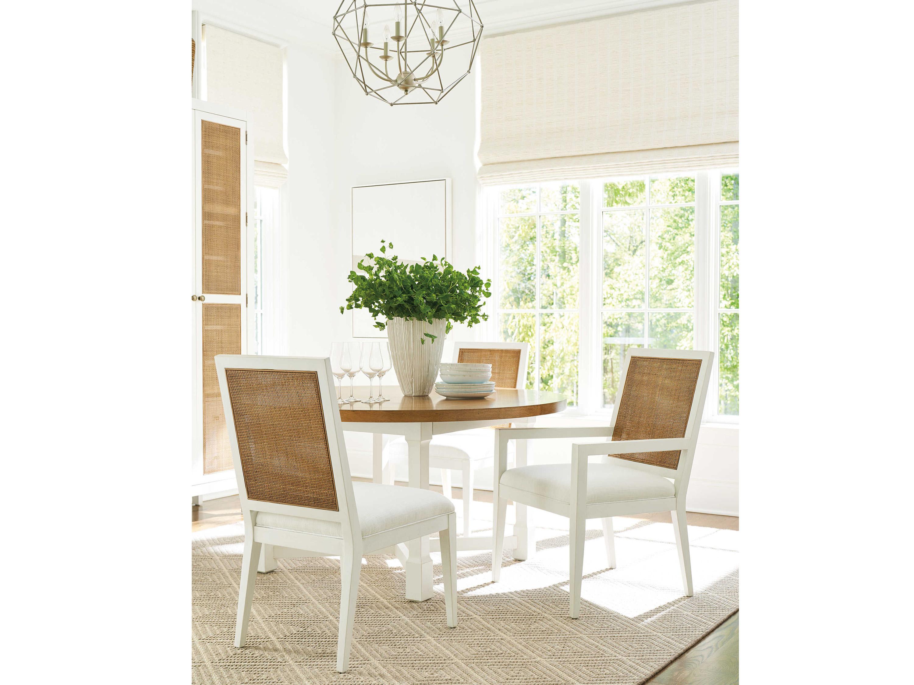 Barclay Butera Laguna Smithcliff Woven Brown Upholstered Arm Dining Chair