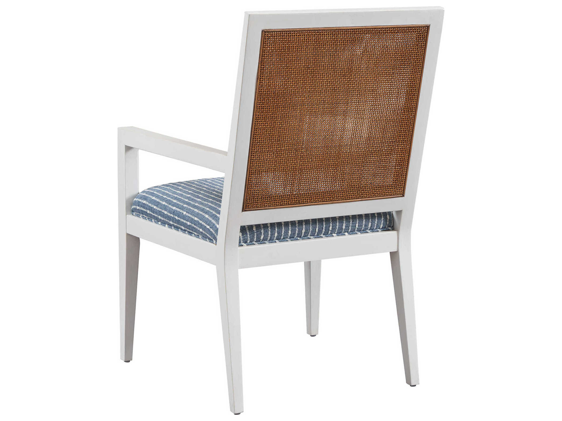 Barclay Butera Laguna Smithcliff Woven Blue Upholstered Arm Dining Chair