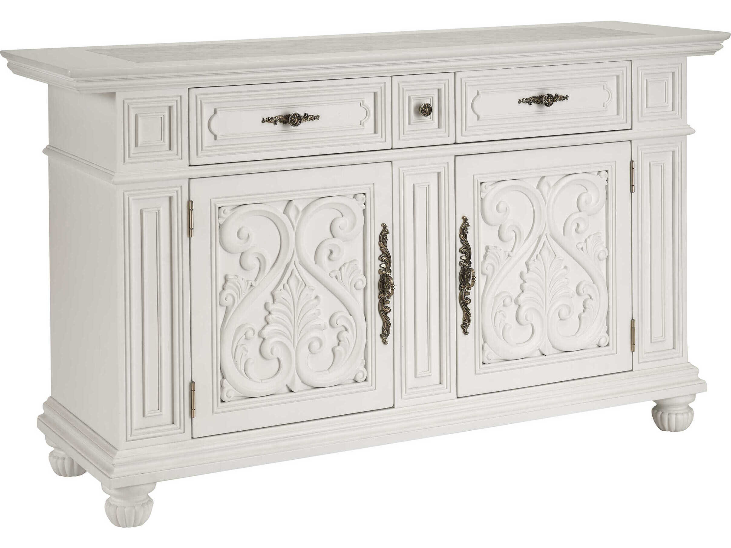 Barclay Butera Villa Blanca 68" Mallet White Amalfi Sideboard