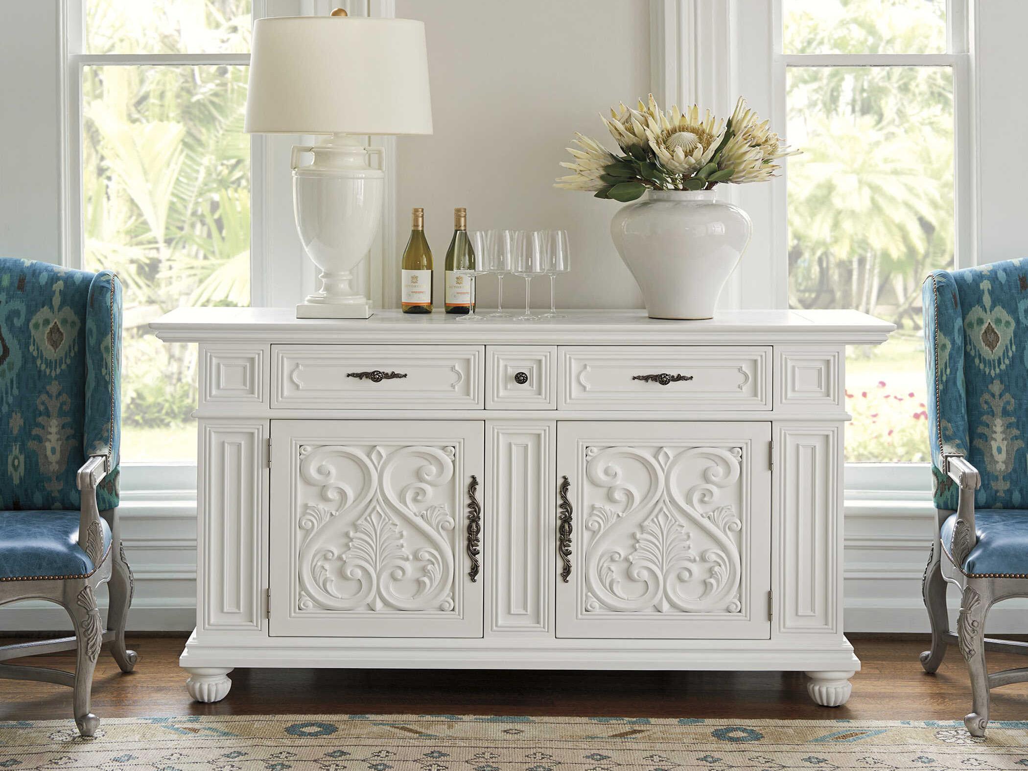 Barclay Butera Villa Blanca 68" Mallet White Amalfi Sideboard