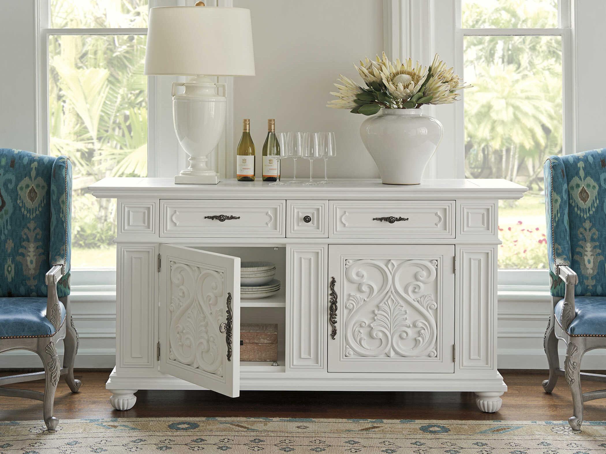 Barclay Butera Villa Blanca 68" Mallet White Amalfi Sideboard