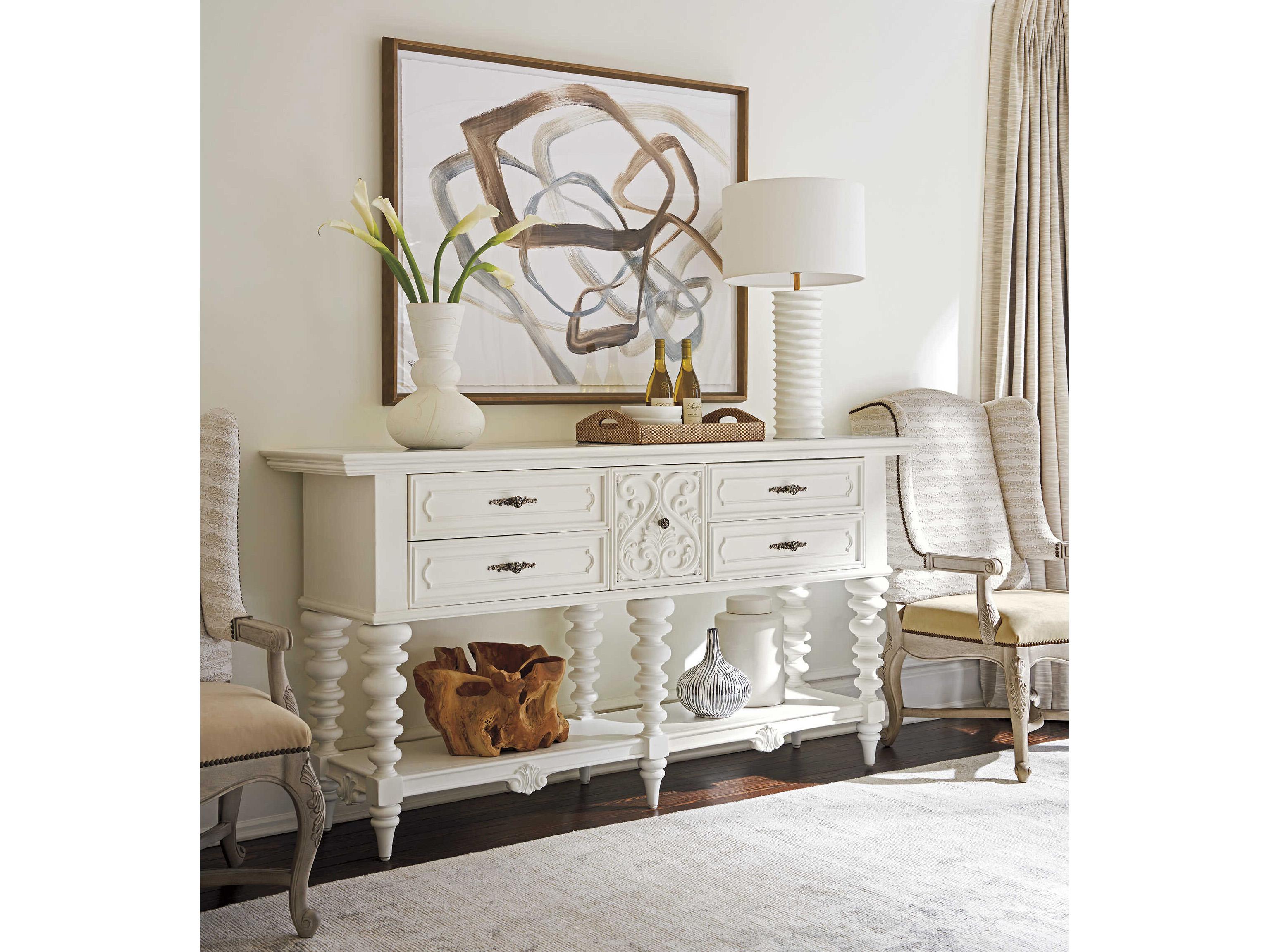 Barclay Butera Villa Blanca 76" Mallet White Realto Sideboard